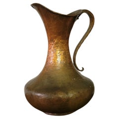 Pichet antique en cuivre martelé à la main - 13" de haut