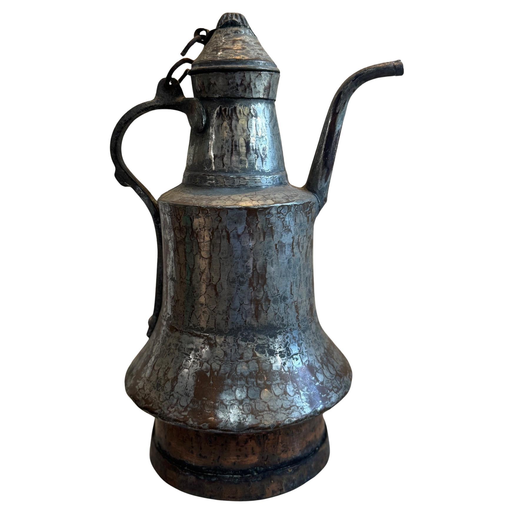 Antique Hand-Hammered Middle Eastern Dallah Coffee Pot