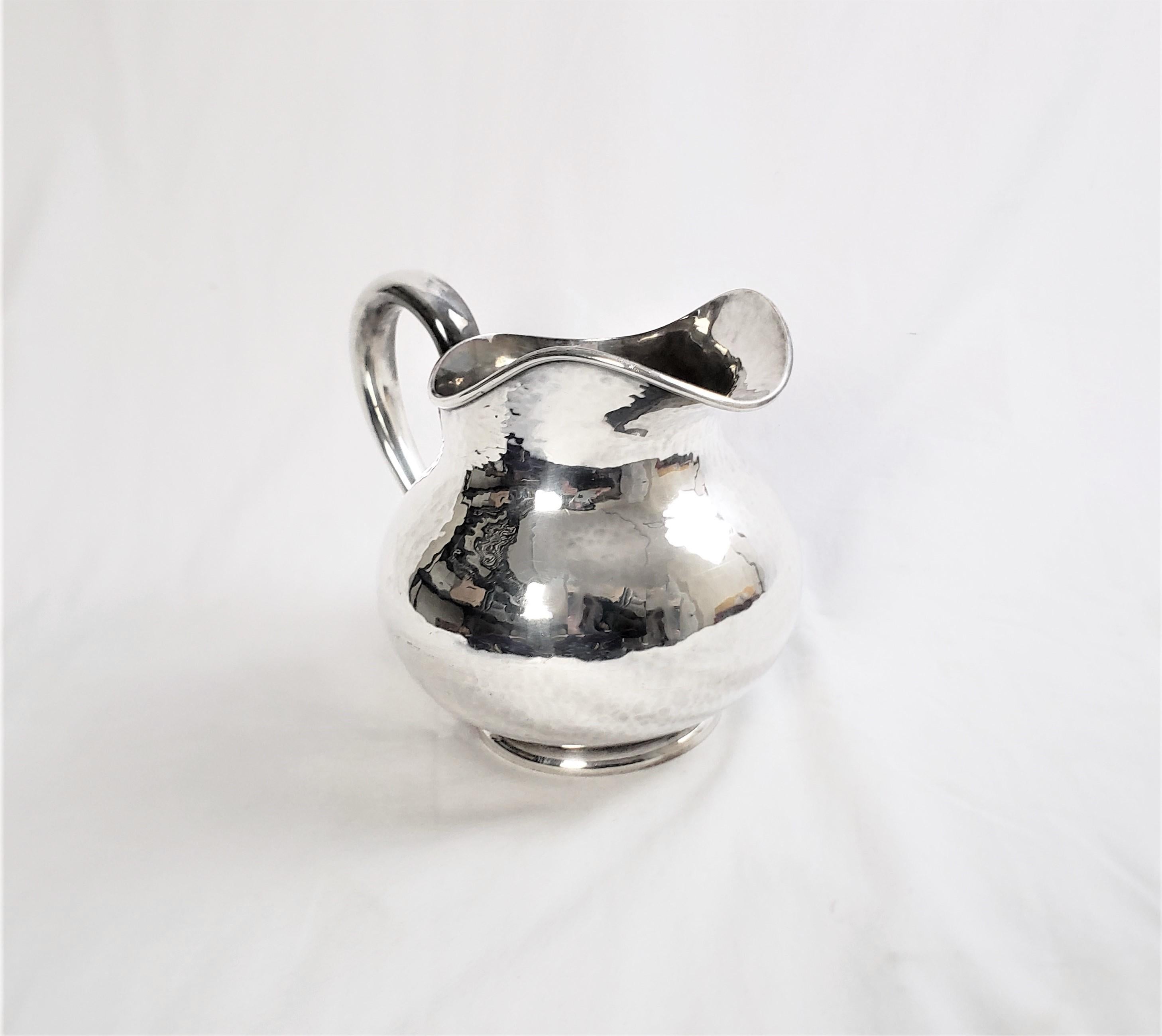 Art Deco Antique Hand Hammered Silver Plated Water Pitcher