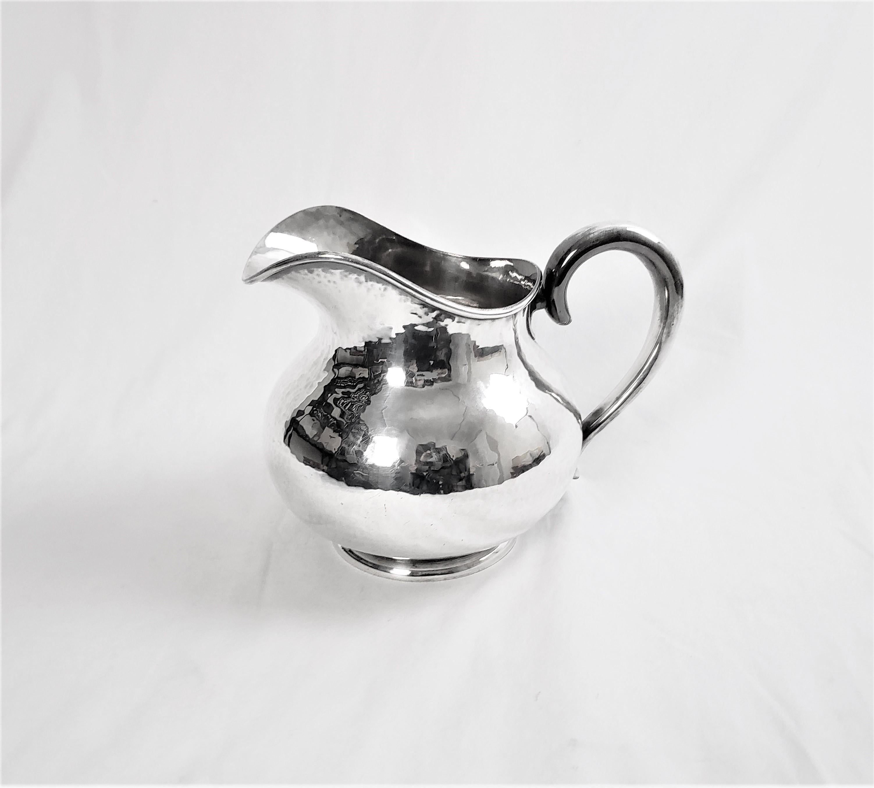 Antique Hand Hammered Silver Plated Water Pitcher In Good Condition In Hamilton, Ontario