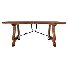 Antique Hand Hewn Spanish Revival Dining Table