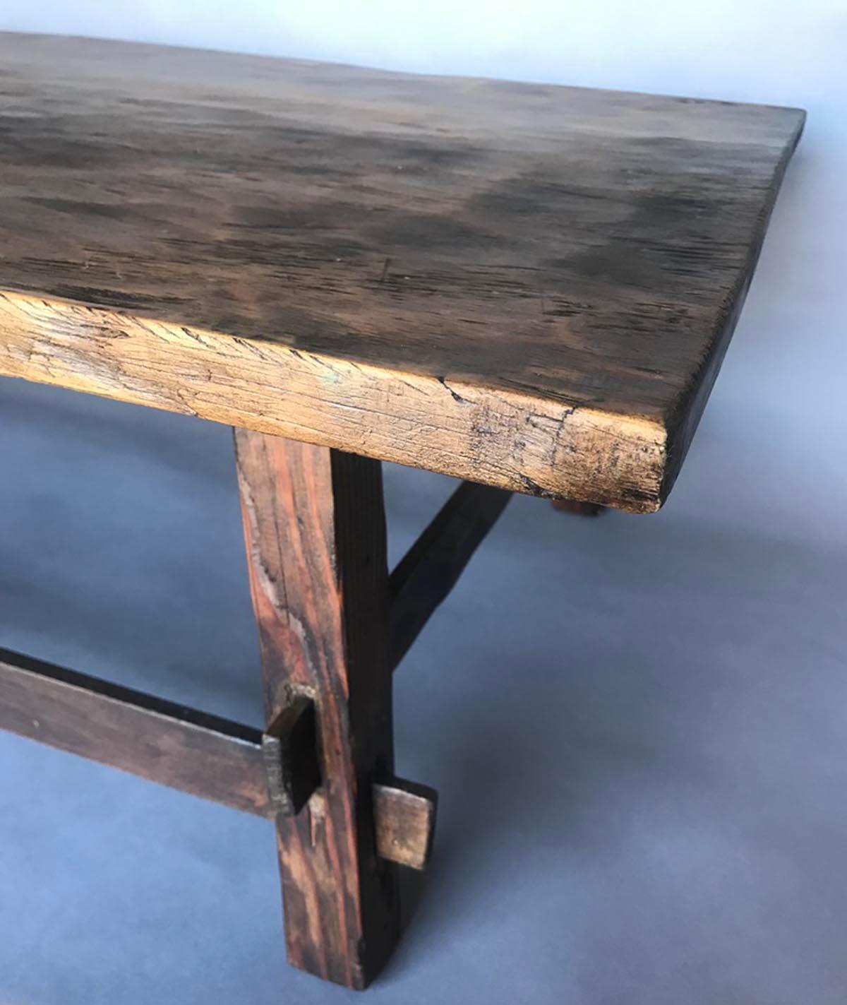 Antique Hand Hewn Top Coffee Table 2