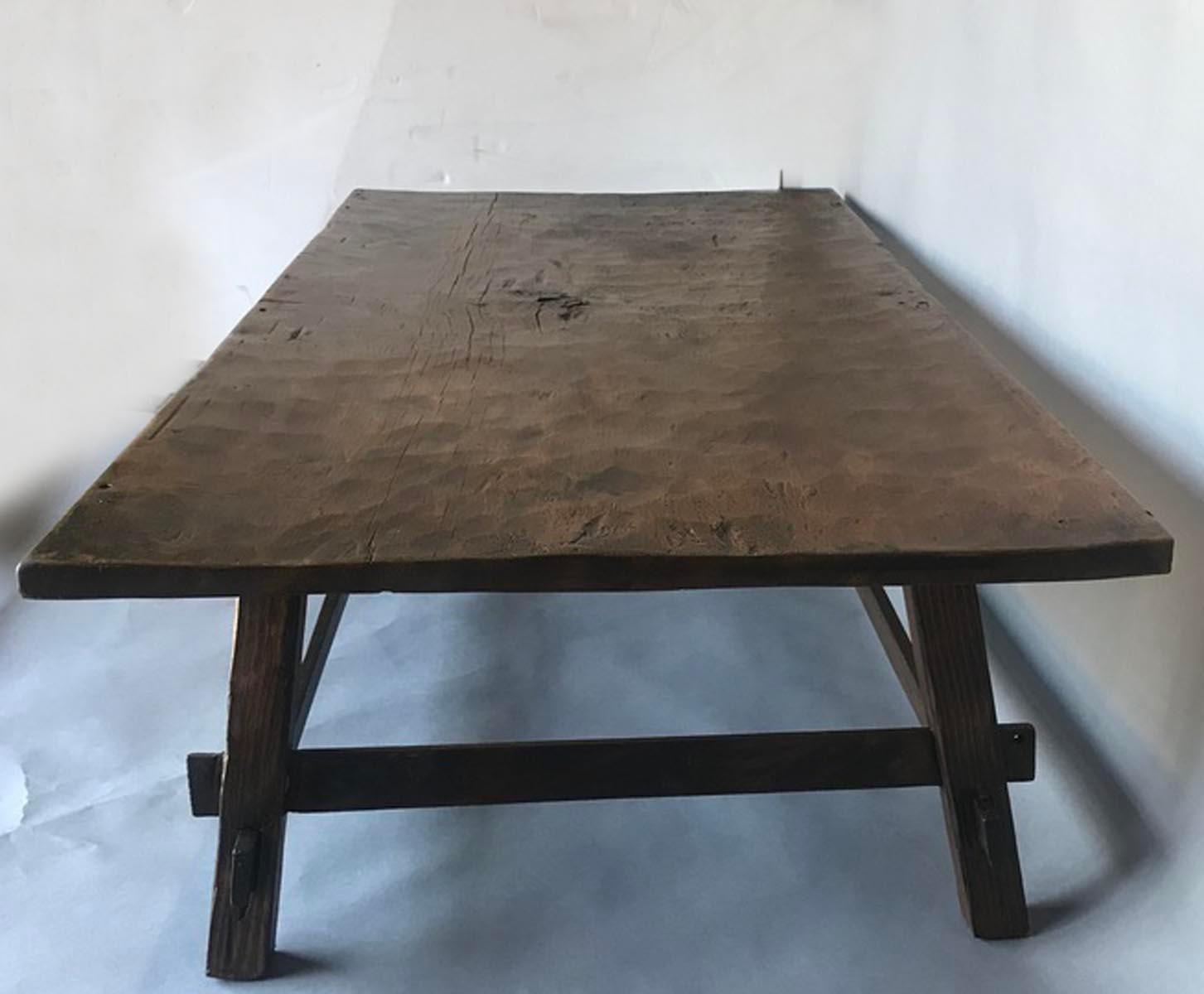 Guatemalan Antique Hand Hewn Top Coffee Table