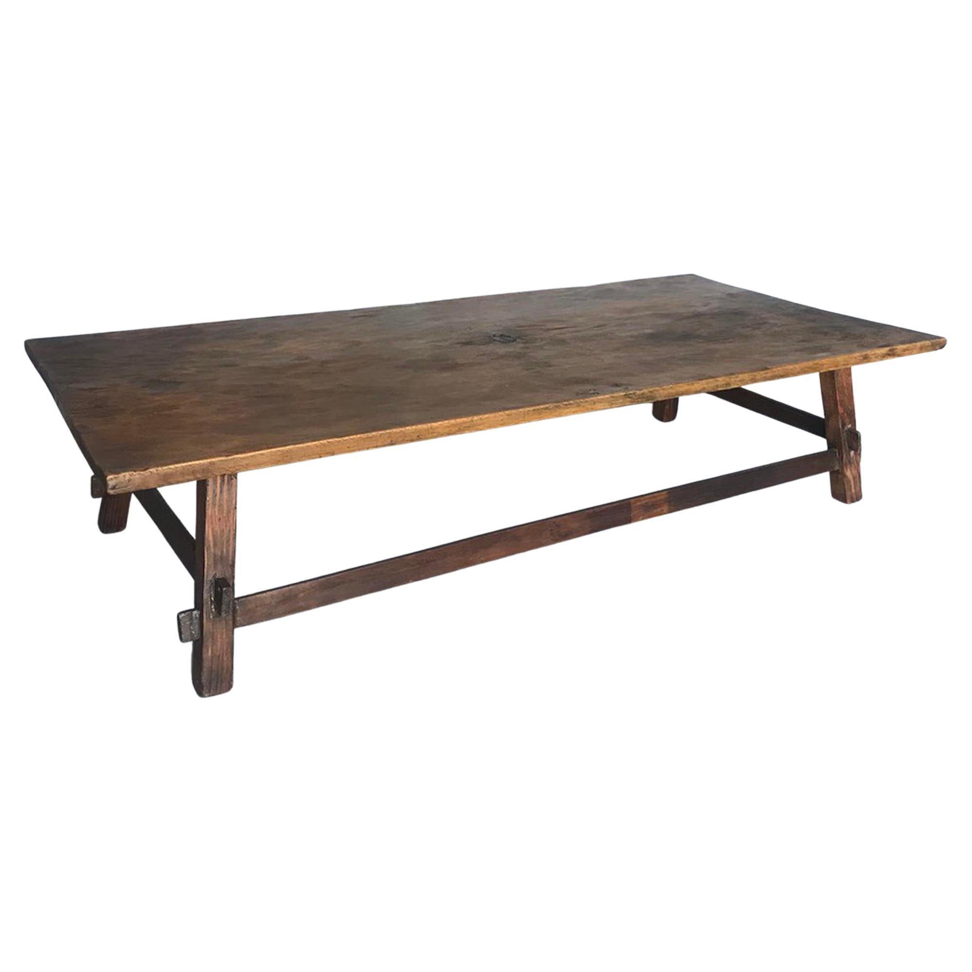 Antique Hand Hewn Top Coffee Table