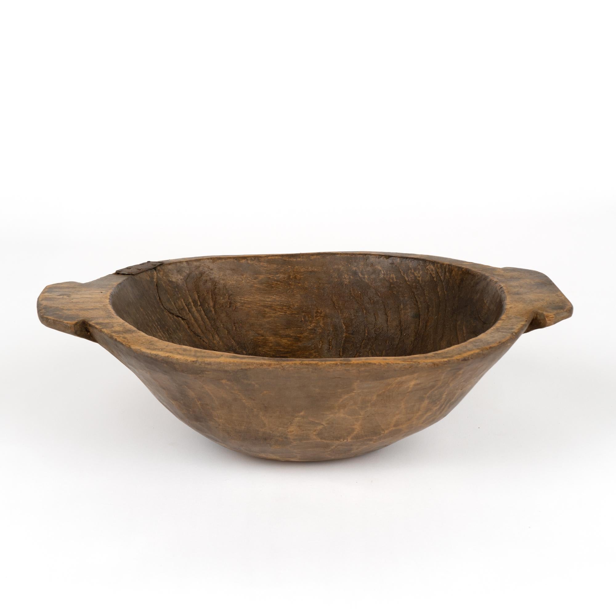 Country Antique Hand Hewn Wooden Bowl, Hungary circa 1880 For Sale