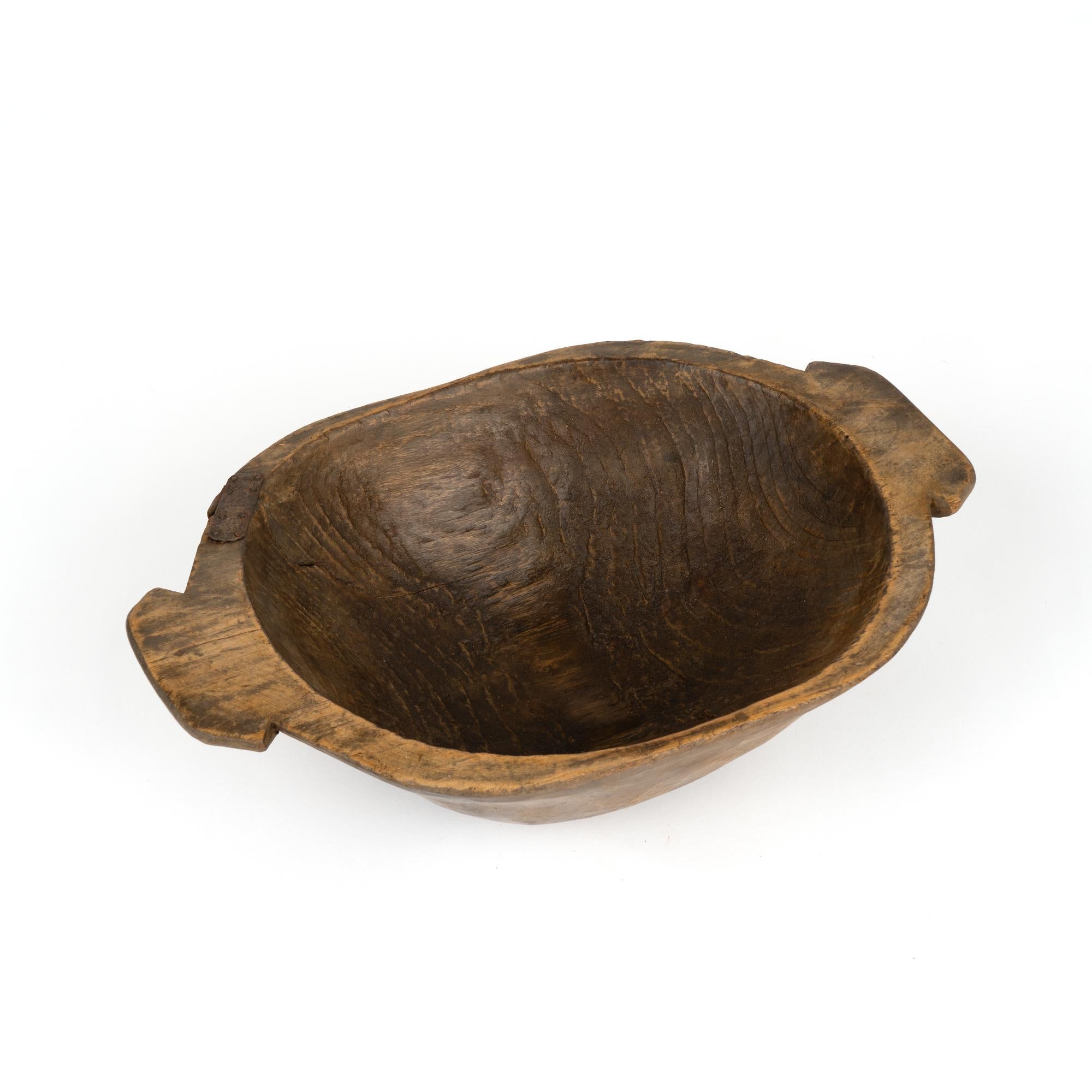 Hungarian Antique Hand Hewn Wooden Bowl, Hungary circa 1880 For Sale