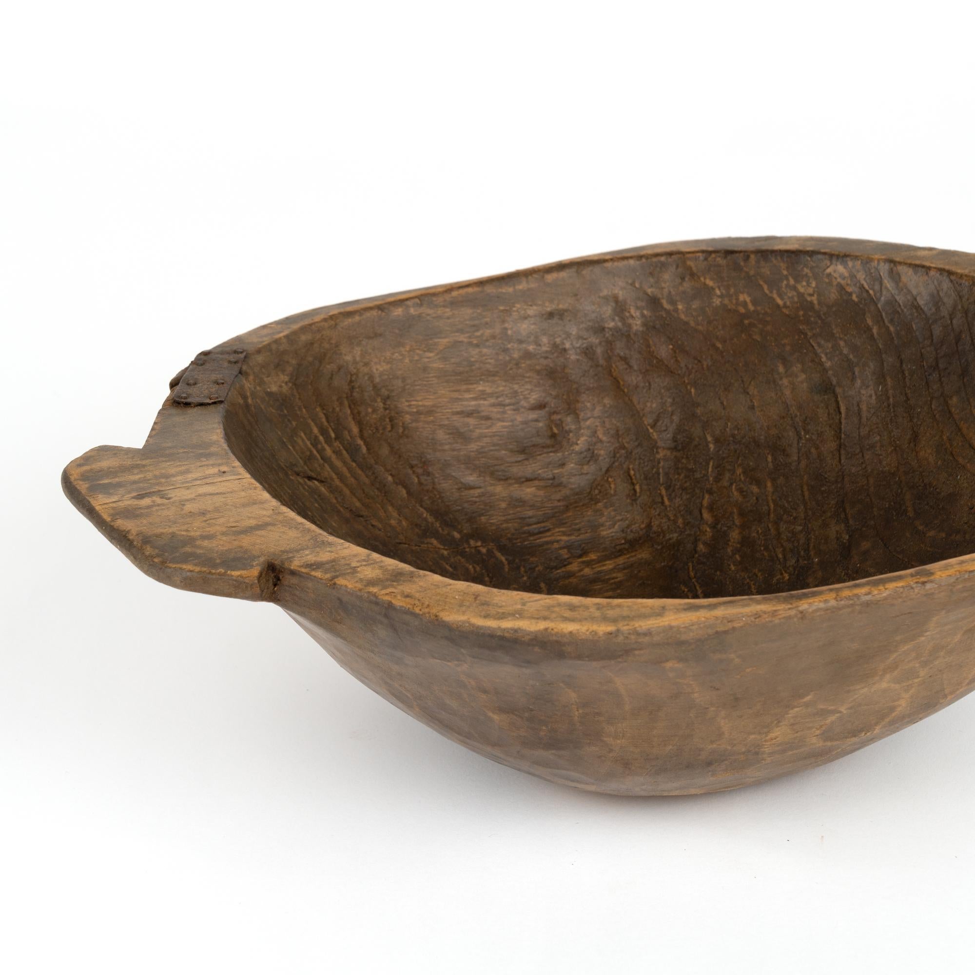 Antique Hand Hewn Wooden Bowl, Hungary circa 1880 In Good Condition For Sale In Round Top, TX