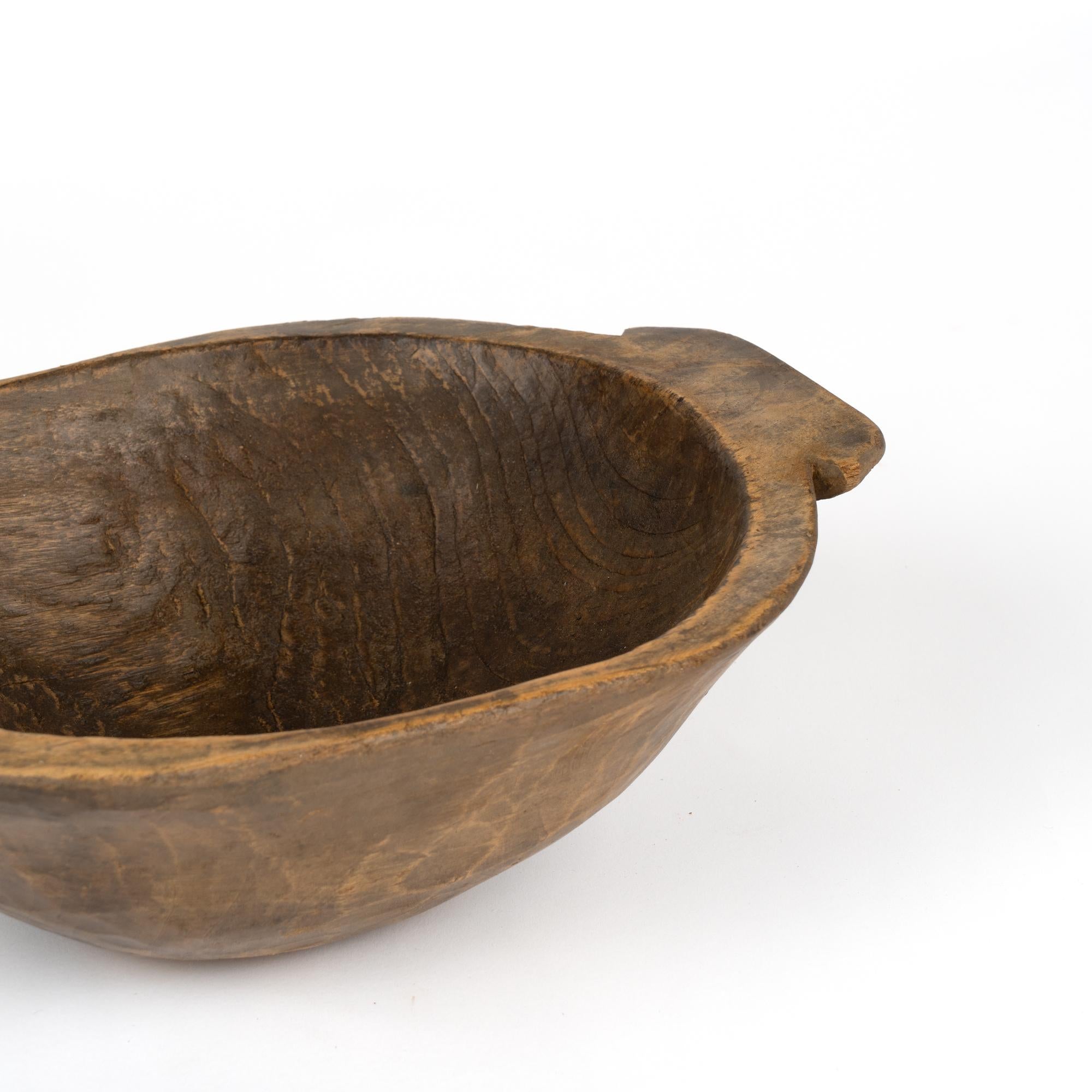 19th Century Antique Hand Hewn Wooden Bowl, Hungary circa 1880 For Sale