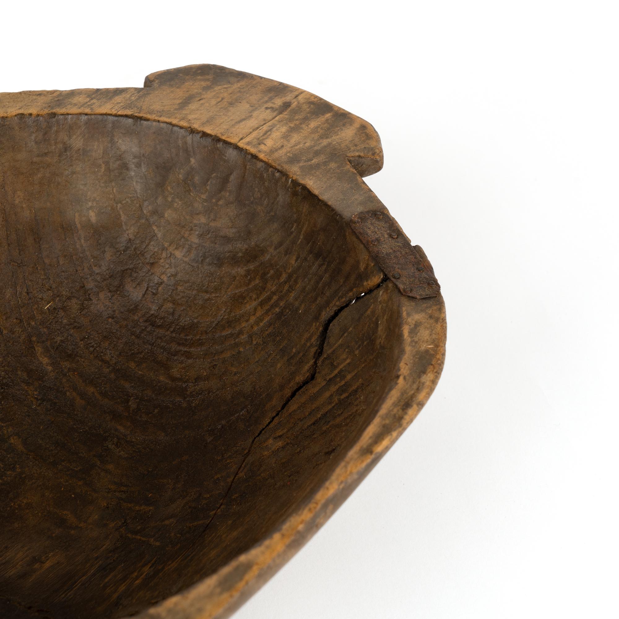 Antique Hand Hewn Wooden Bowl, Hungary circa 1880 For Sale 1