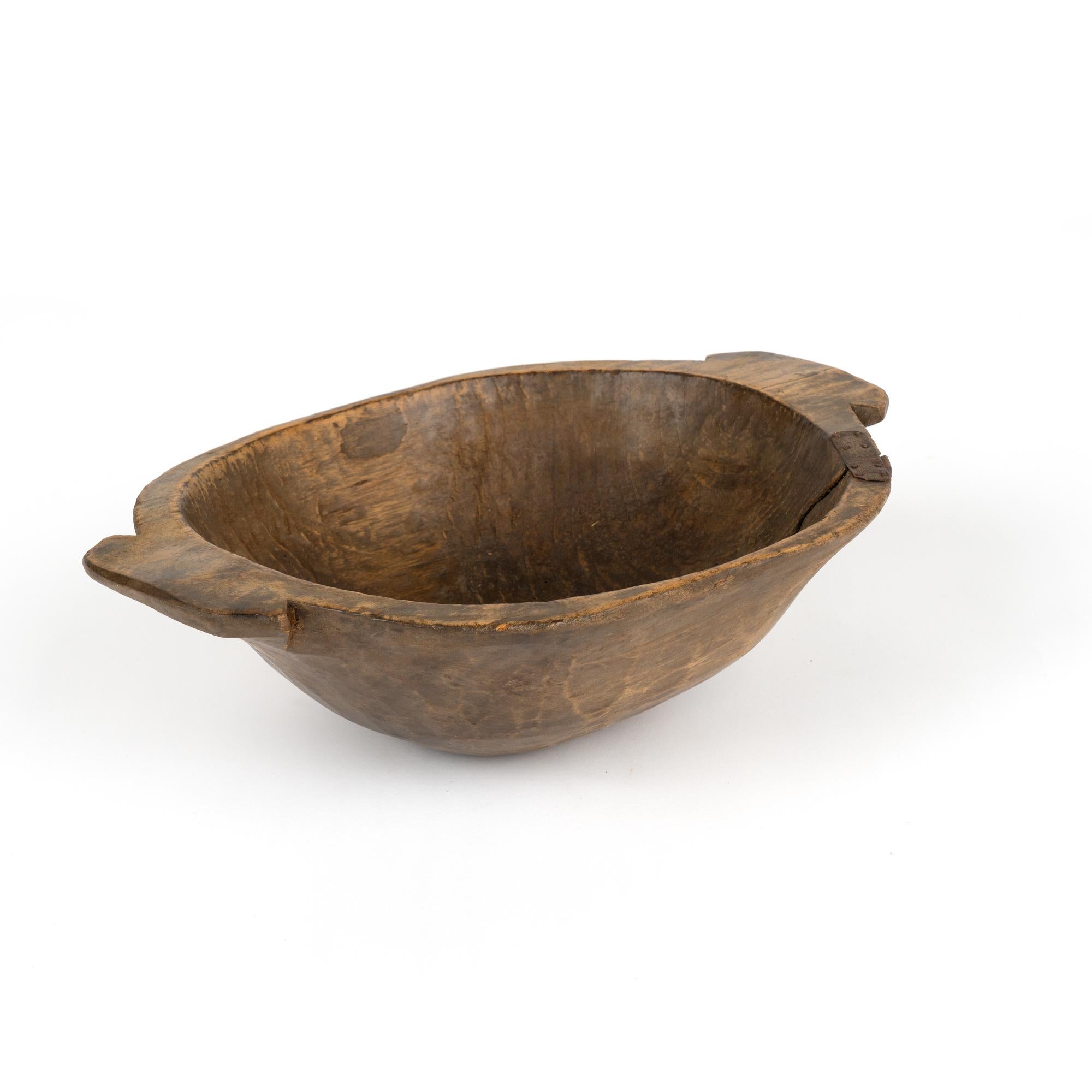 Antique Hand Hewn Wooden Bowl, Hungary circa 1880 For Sale 2