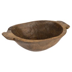 Used Hand Hewn Wooden Bowl, Hungary circa 1880