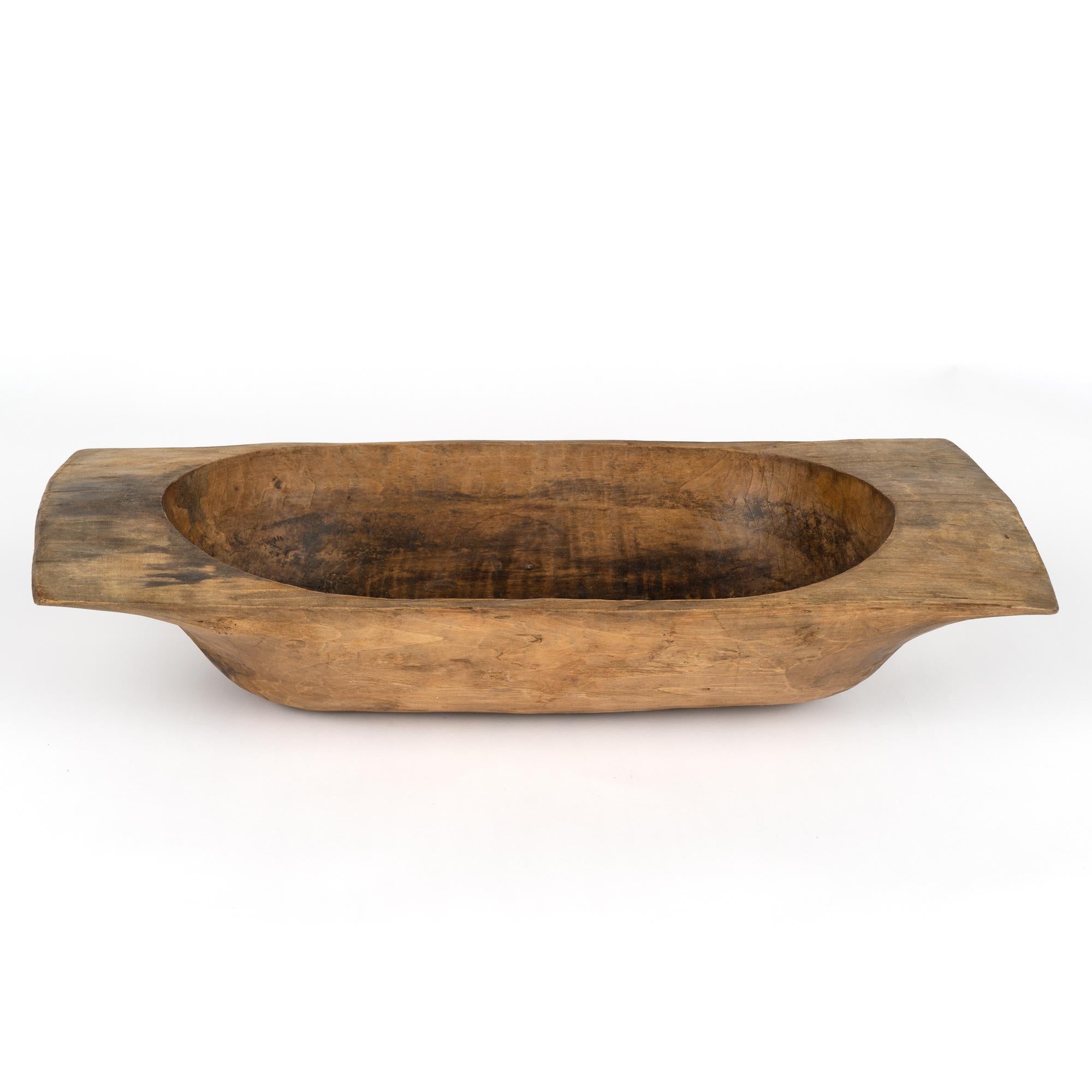 Country Antique Hand Hewn Wooden Dough Bowl, Hungary circa 1890 For Sale