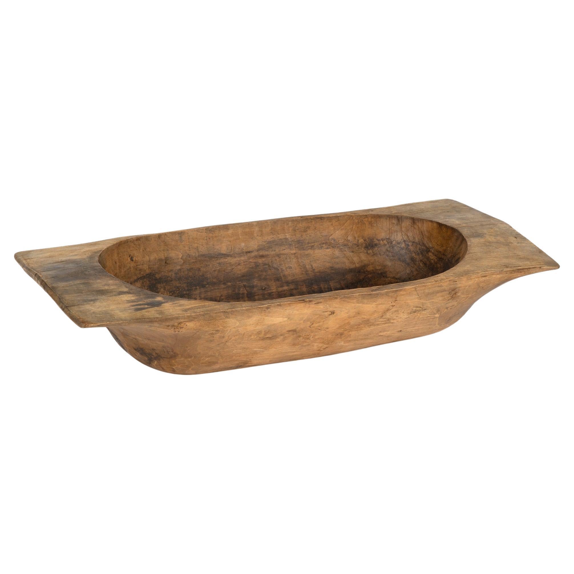 Antique Hand Hewn Wooden Dough Bowl, Hungary circa 1890 For Sale