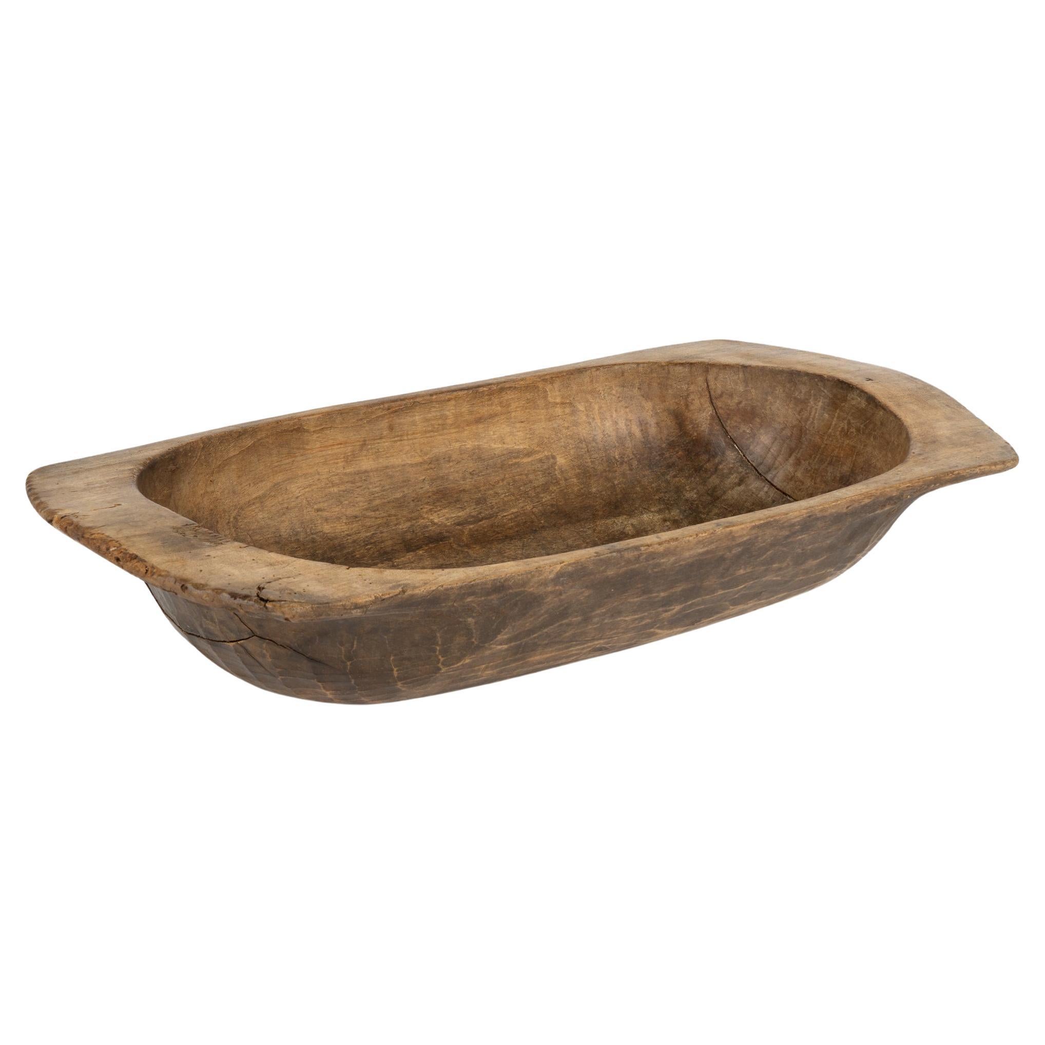 Antique Hand Hewn Wooden Dough Bowl, Hungary circa 1890 For Sale