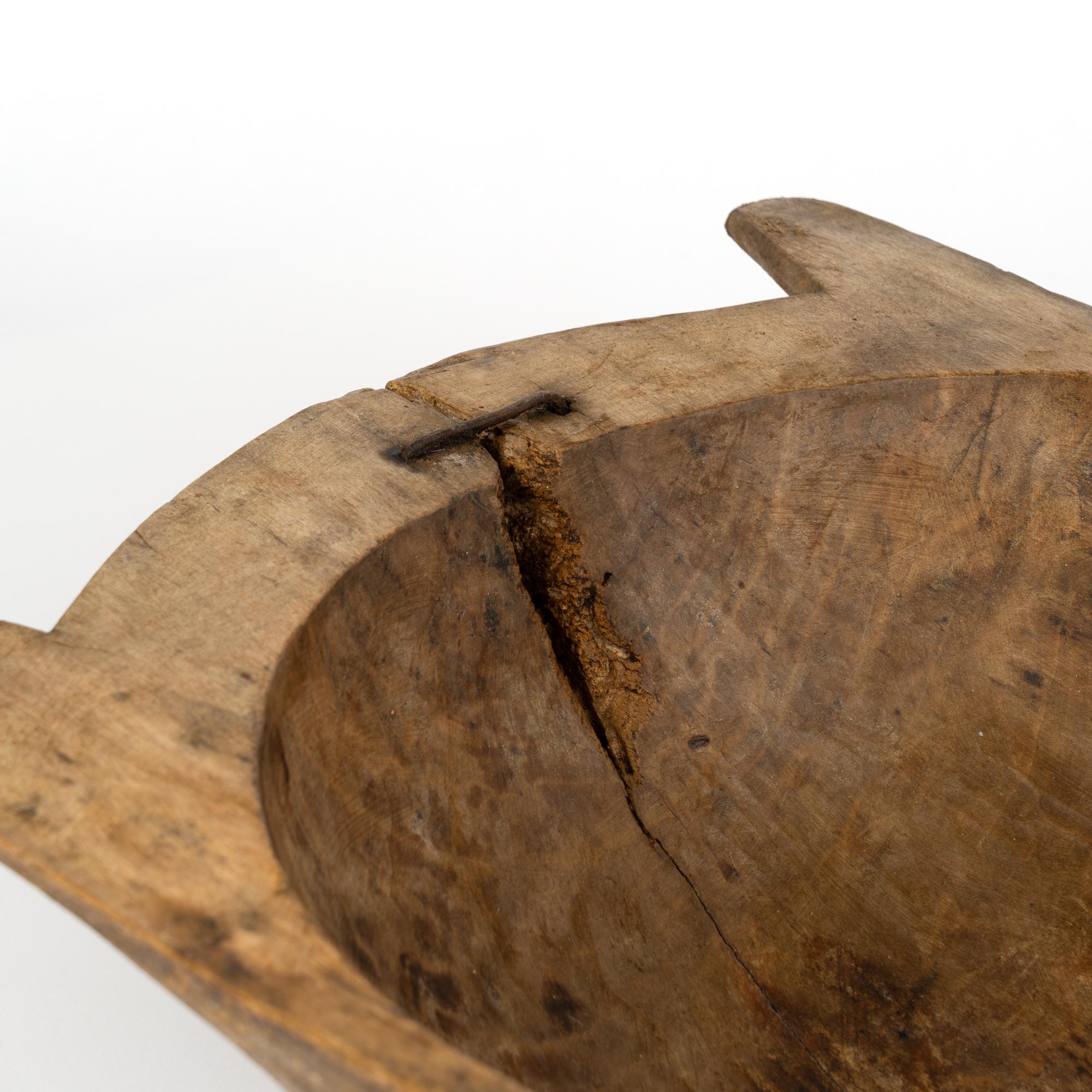 20th Century Antique Hand Hewn Wooden Dough Bowl, Hungary circa 1900