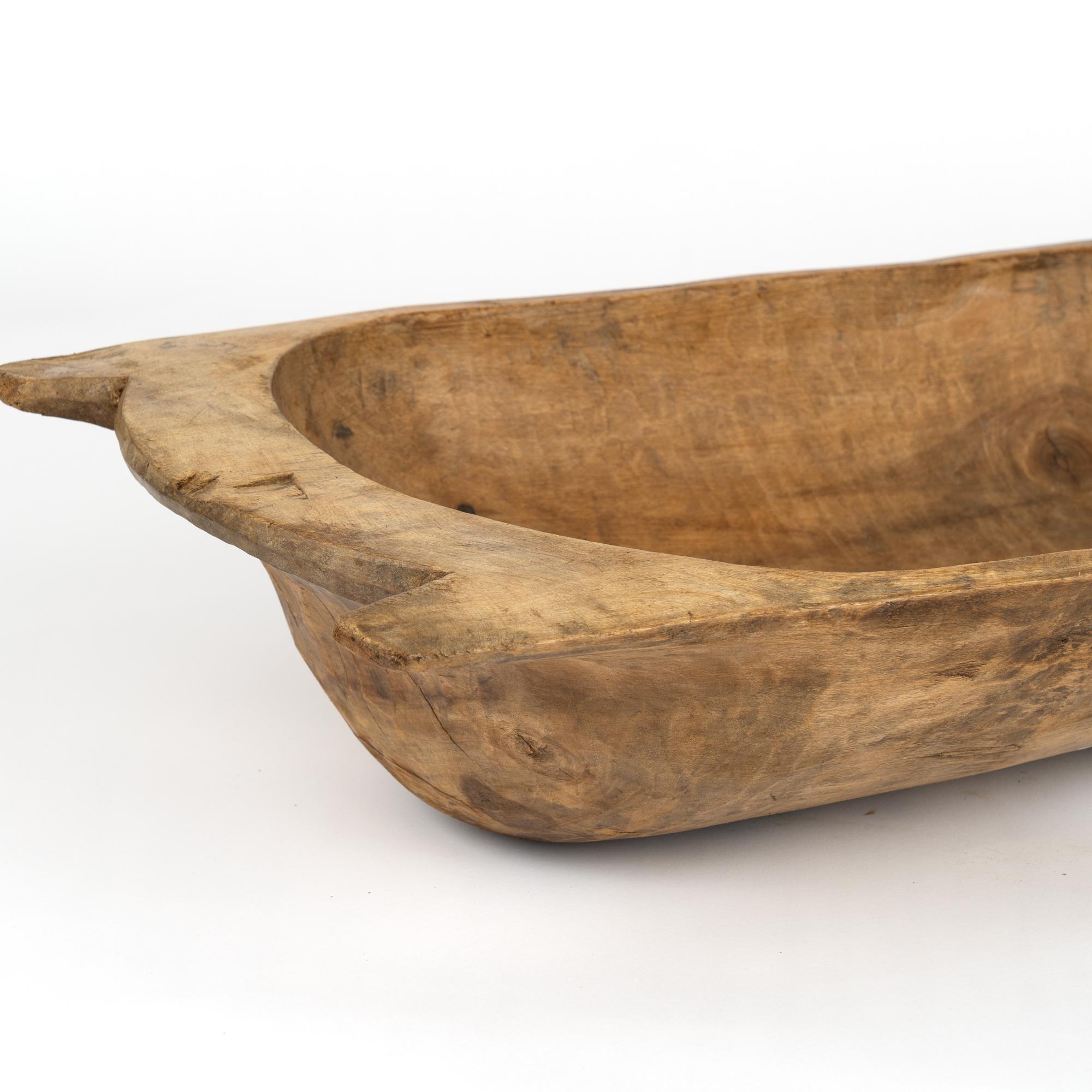 Antique Hand Hewn Wooden Dough Bowl, Hungary circa 1900 For Sale 3