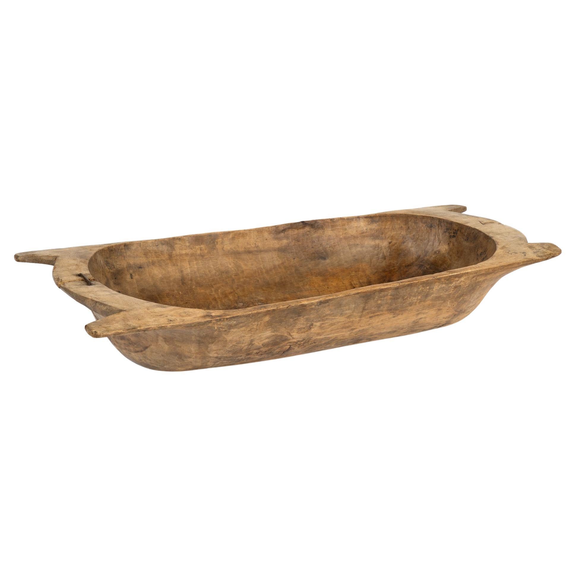 Antique Hand Hewn Wooden Dough Bowl, Hungary circa 1900 For Sale