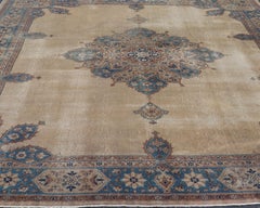 Large Antique Amritsar Rug in Taupe, Brown and Blue 12' X 15'
