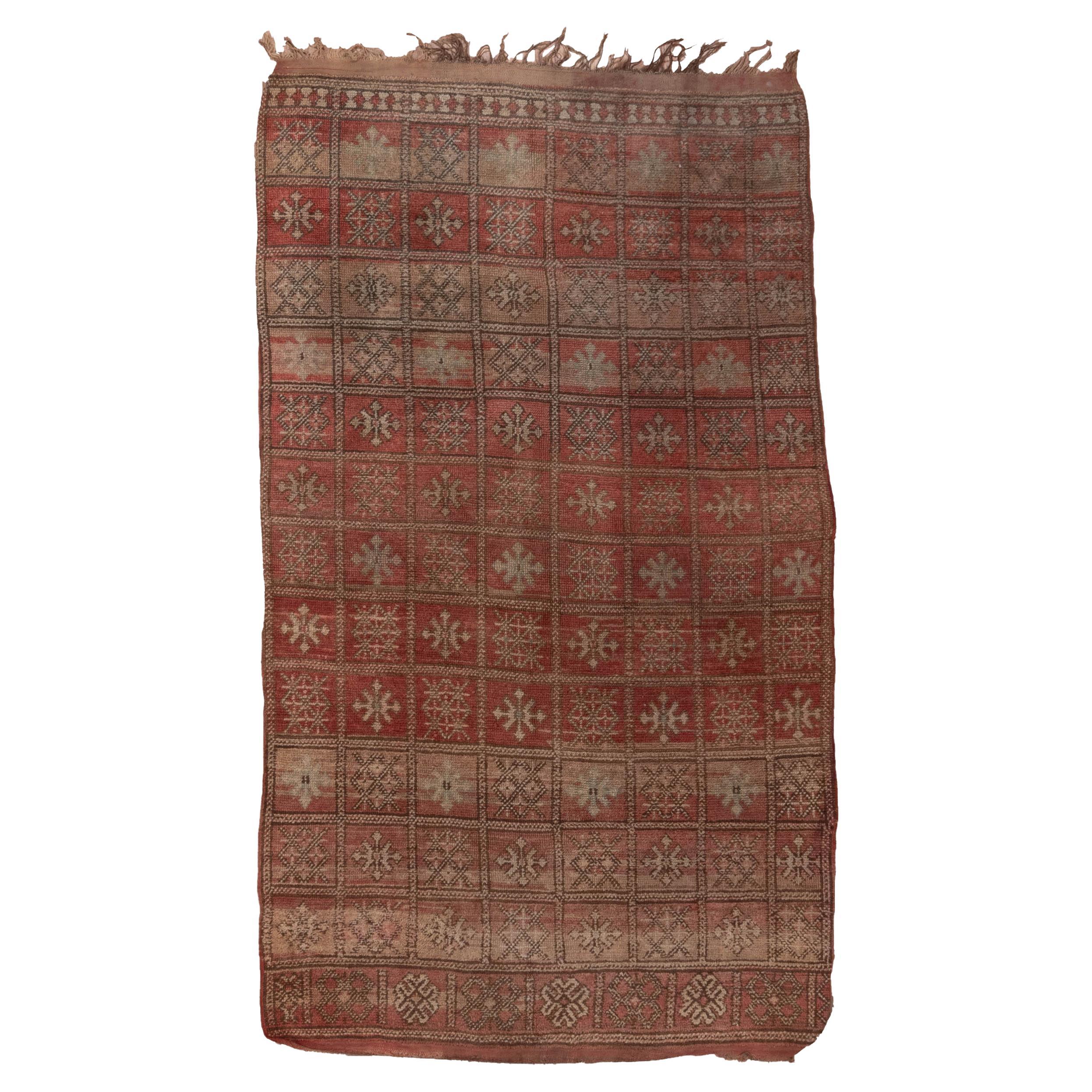 Antique Hand-Knotted Anatolian Rug Repeating Star Motif