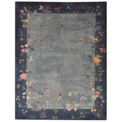 Antique Hand-Knotted Art Deco Chinese Rug