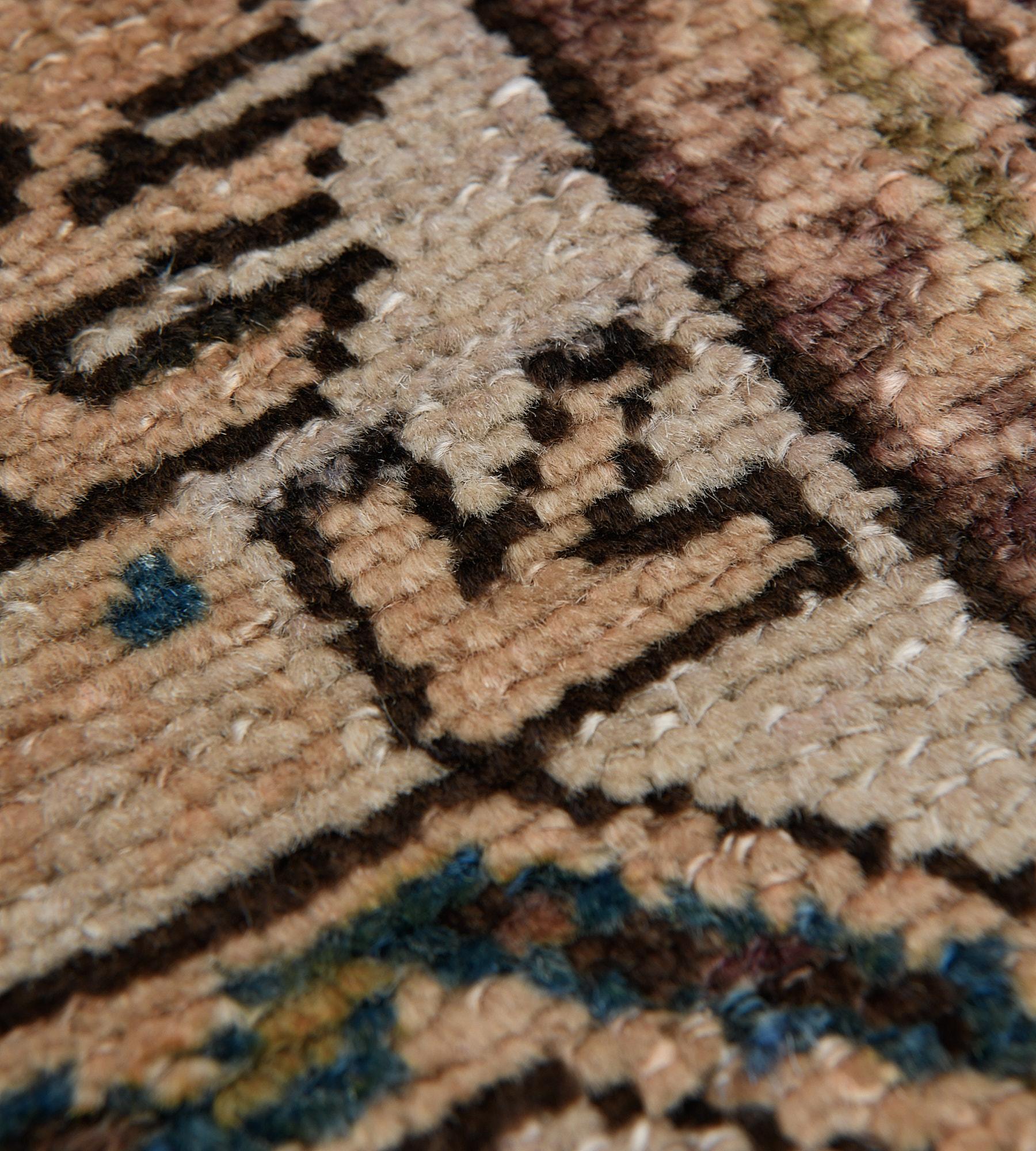 19th Century Antique Hand-Knotted Brown Wool Persian Malayer Rug For Sale