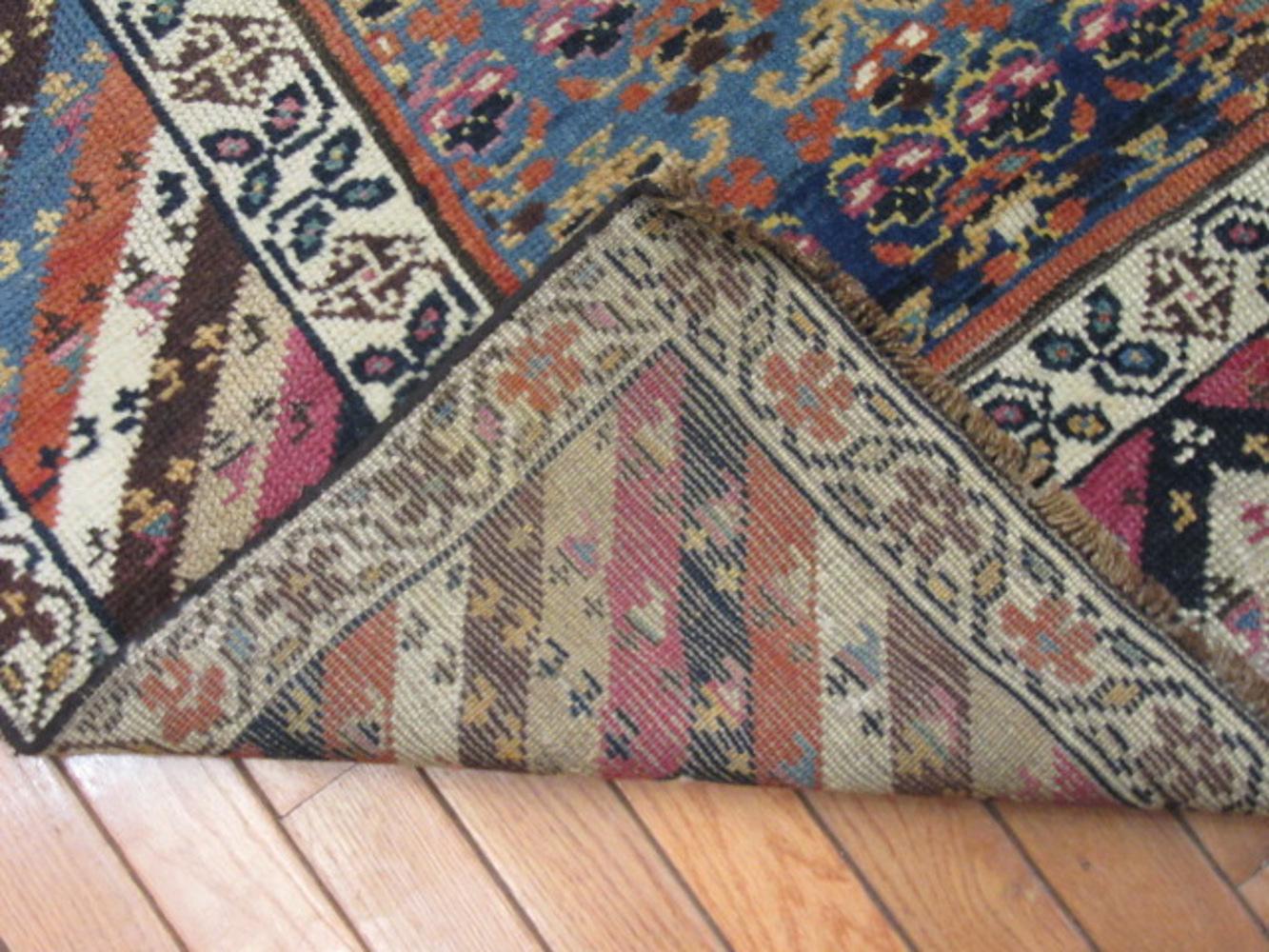 20th Century Antique Hand-Knotted Caucasian Genjeh Runner Rug For Sale