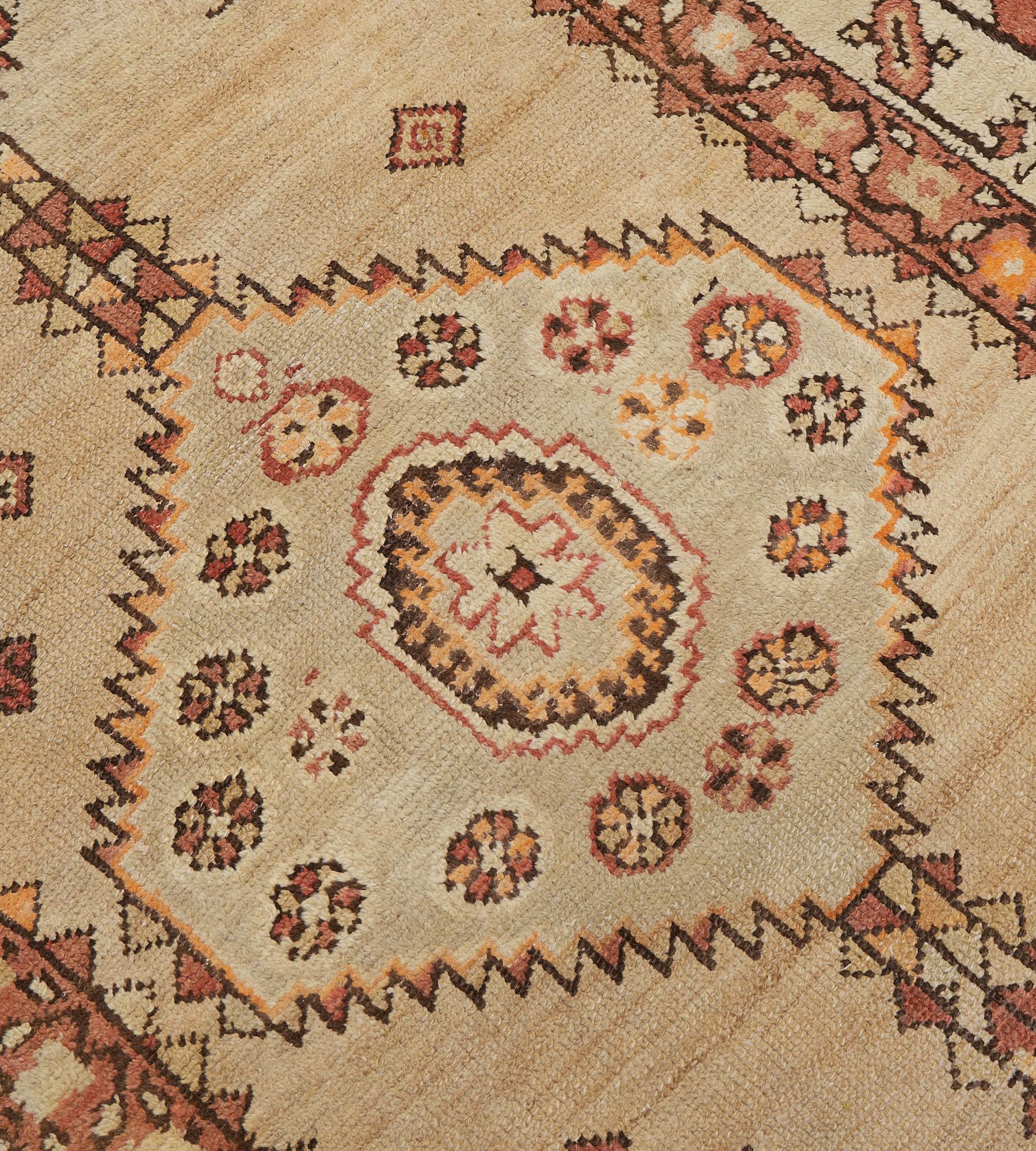 19th Century Antique Hand-Knotted Floral Wool Persian Serab Runner For Sale