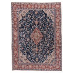 Antique Hand-Knotted Kashan Rug – Classic Persian Medallion Design