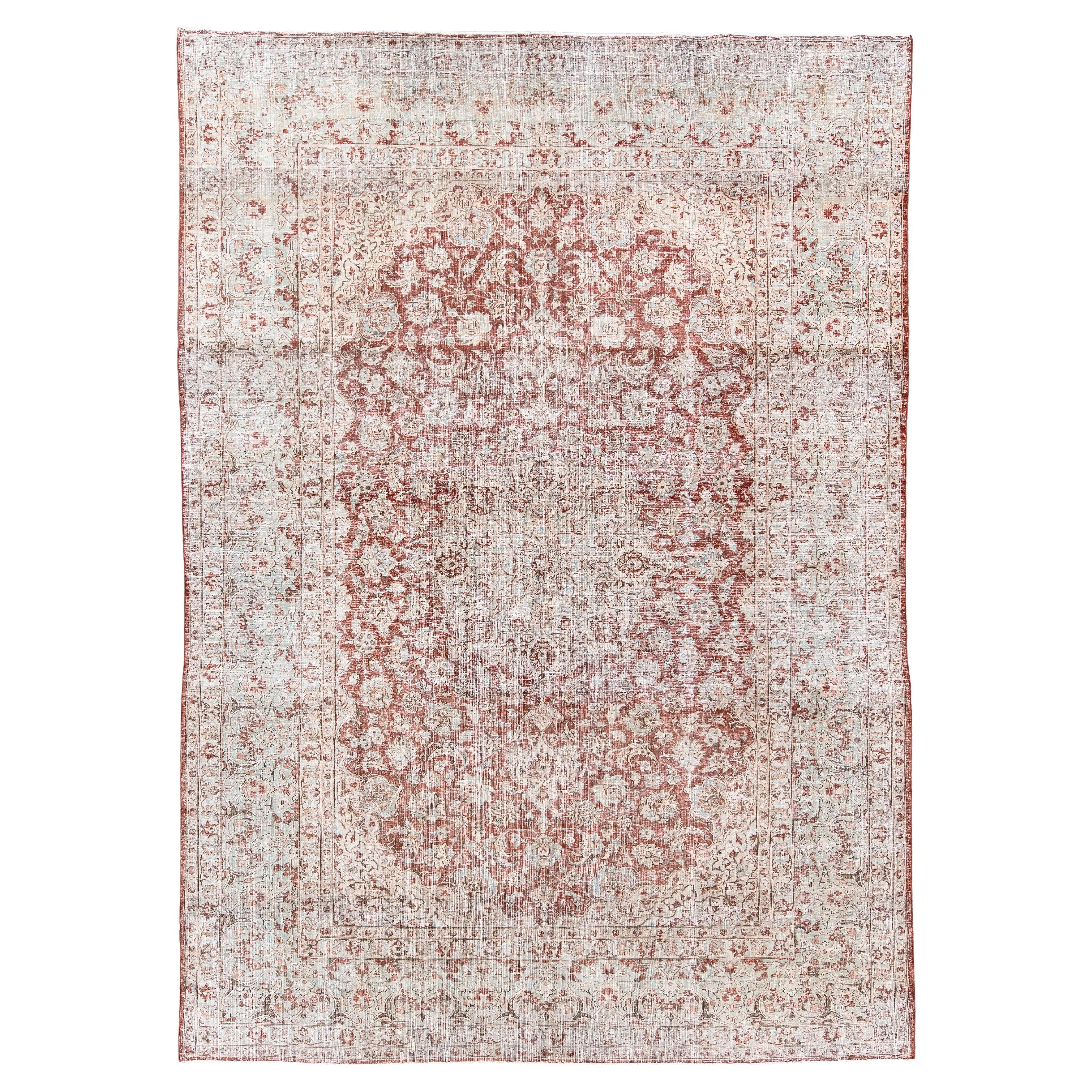 Antique Hand-Knotted Kashan Rug – Persian Medallion Elegance