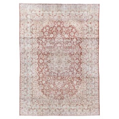 Antique Hand-Knotted Kashan Rug – Persian Medallion Elegance