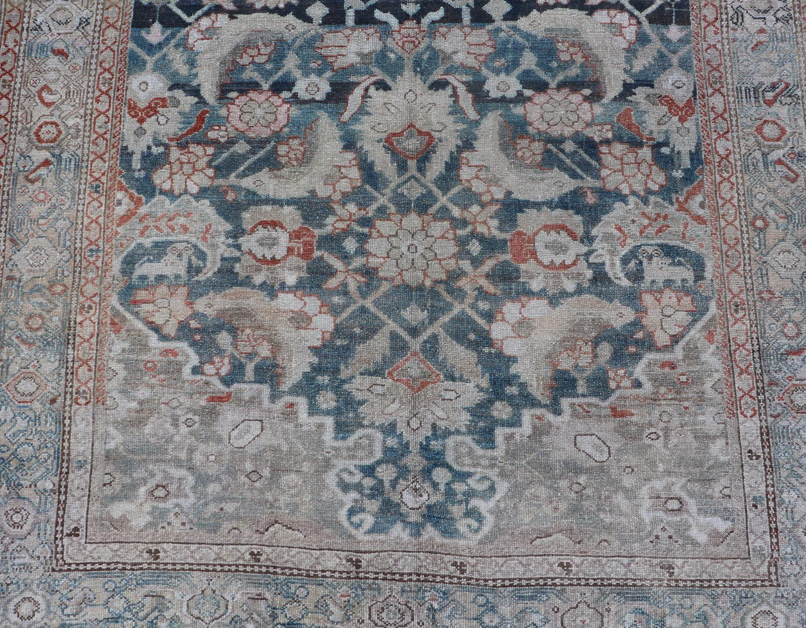 20th Century Antique Hand Knotted Kurdish Gallery Runner in All-Over Geometric Design For Sale
