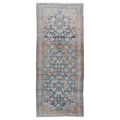 Antique Hand Knotted Kurdish Gallery Runner in All-Over Geometric Design