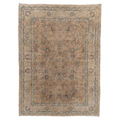 Antique Hand-Knotted Meshed Rug – Persian Botanical Elegance