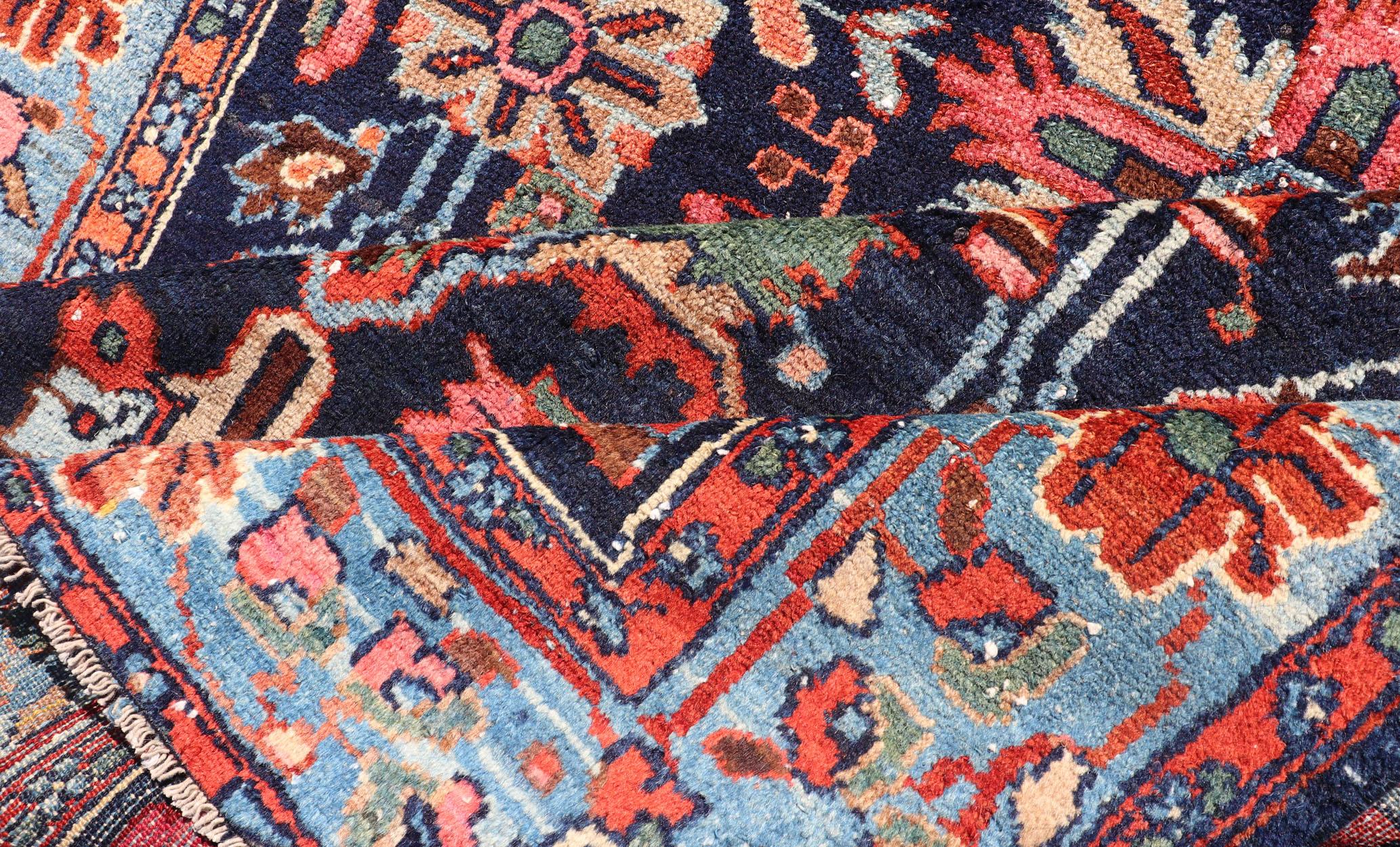Antiker handgeknüpfter Persain-Nahavand-Teppich mit allseitigem subgeometrischem Design im Angebot 3