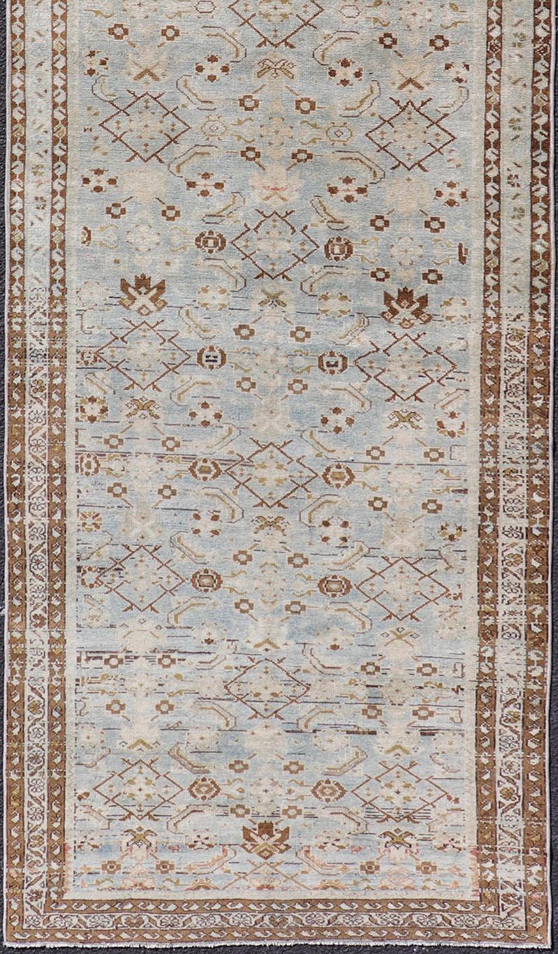 Malayer Antique Hand-Knotted Persian Hamadan Runner with All-Over Tribal Design
