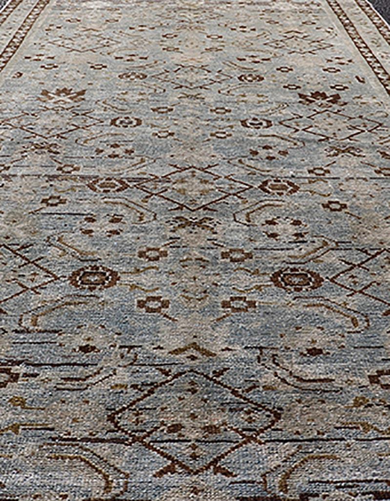 20th Century Antique Hand-Knotted Persian Hamadan Runner with All-Over Tribal Design