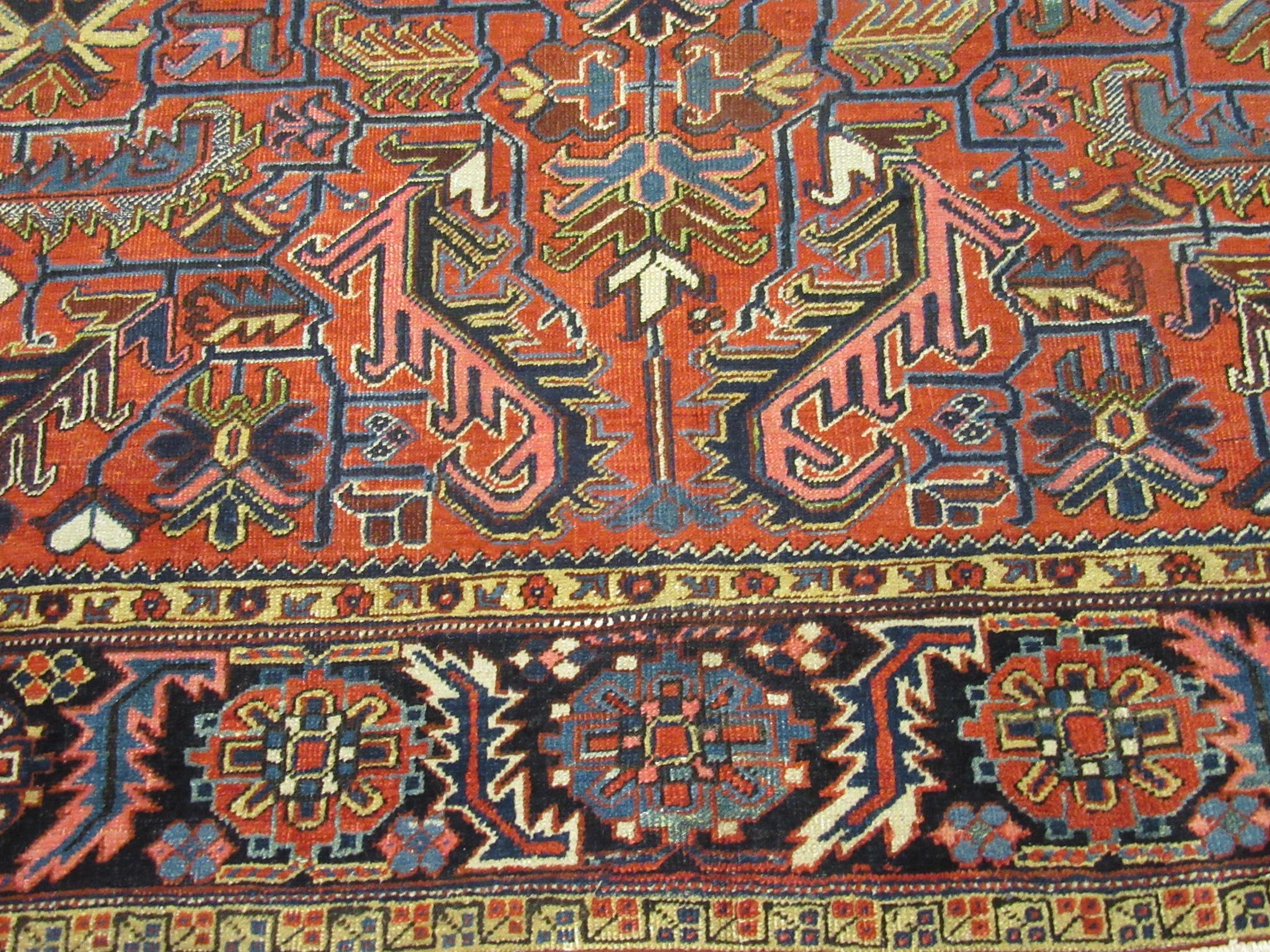 Heriz Serapi Antique Hand-Knotted Persian Heriz Rug