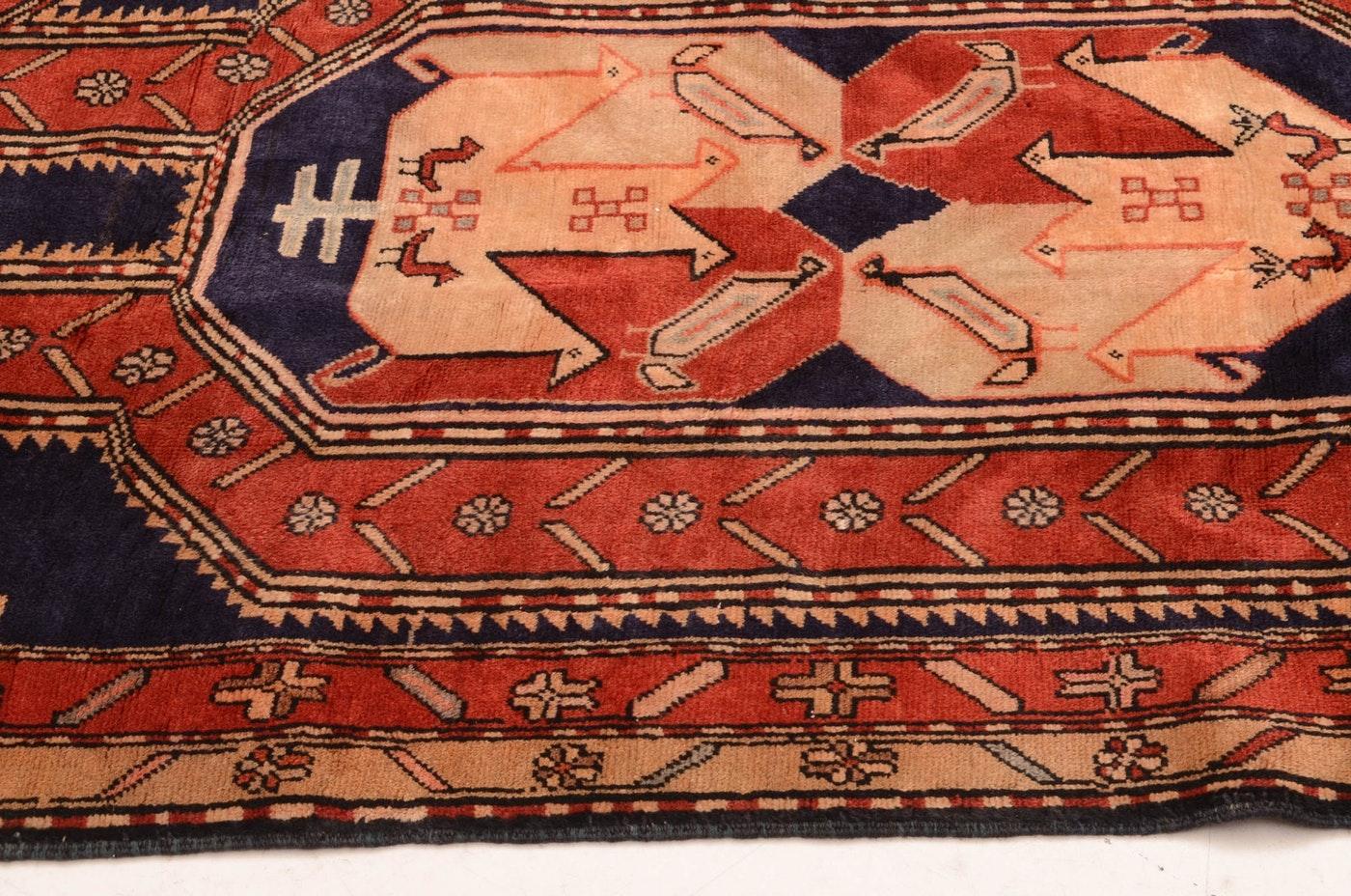 Heriz Serapi Antique Hand Knotted Persian Heriz-Serapi Geometric Long Rug For Sale