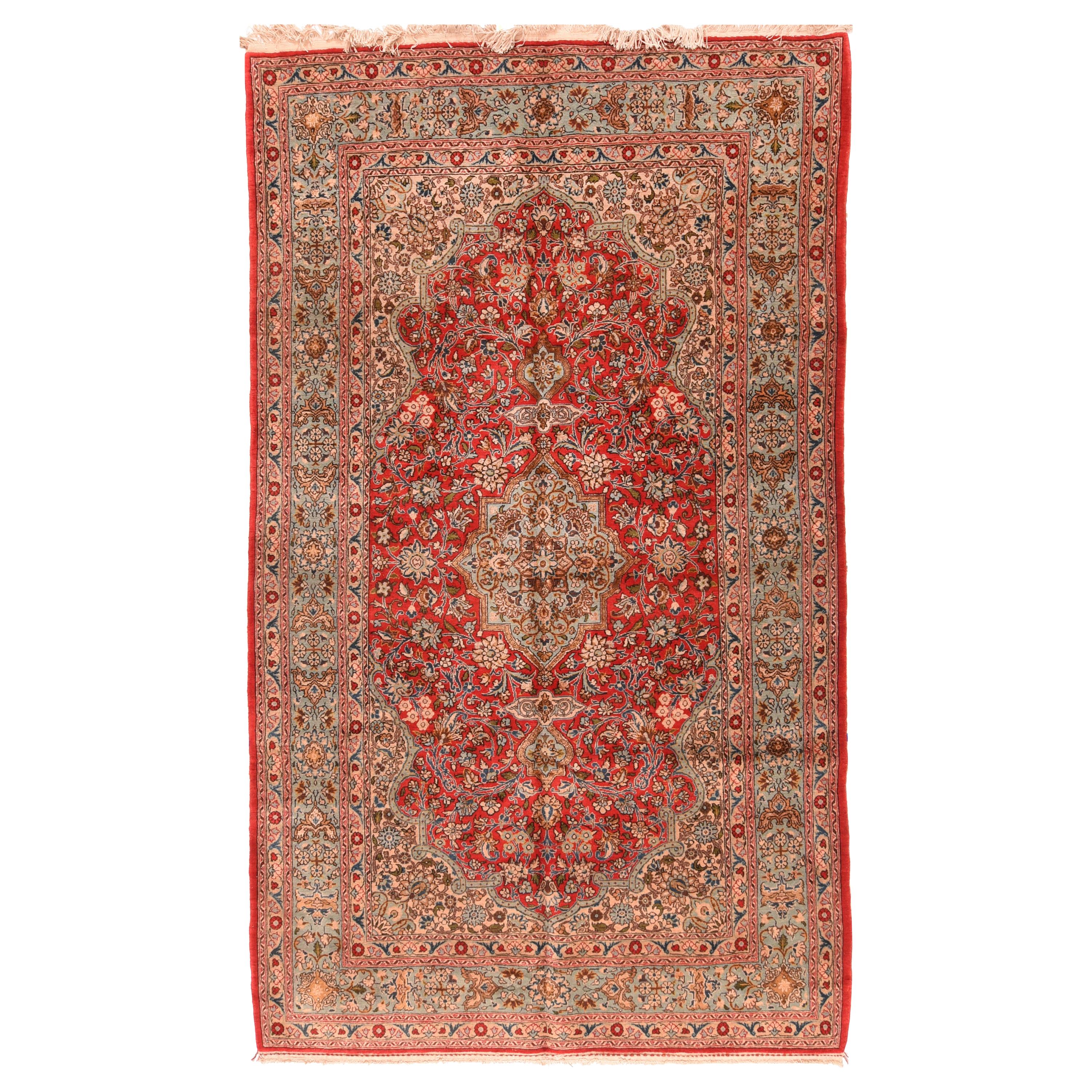 Vintage Persian Qum Rug at 1stDibs