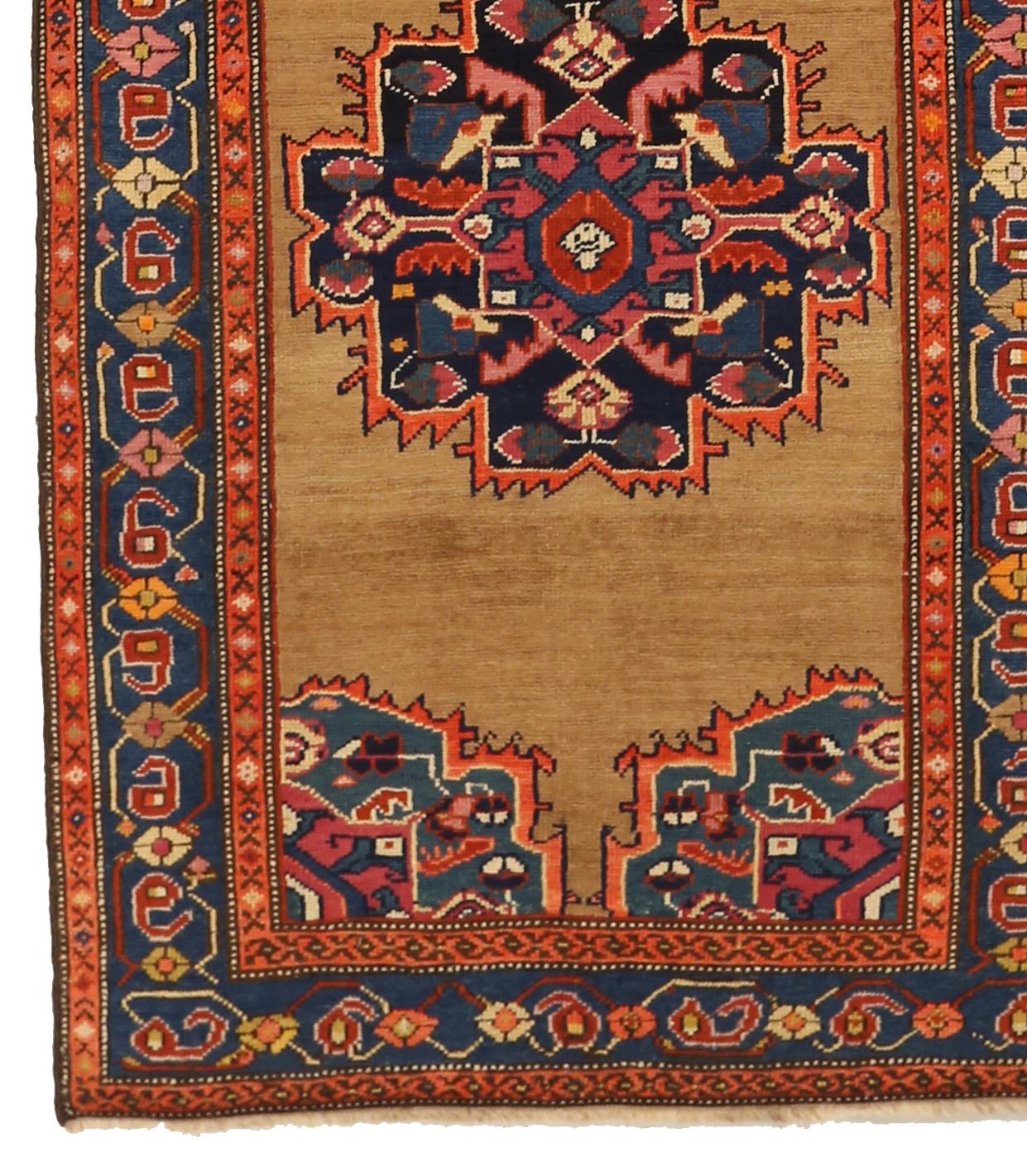 Other Antique Hand Knotted Persian Runner Rug Azerbaijan Design For Sale