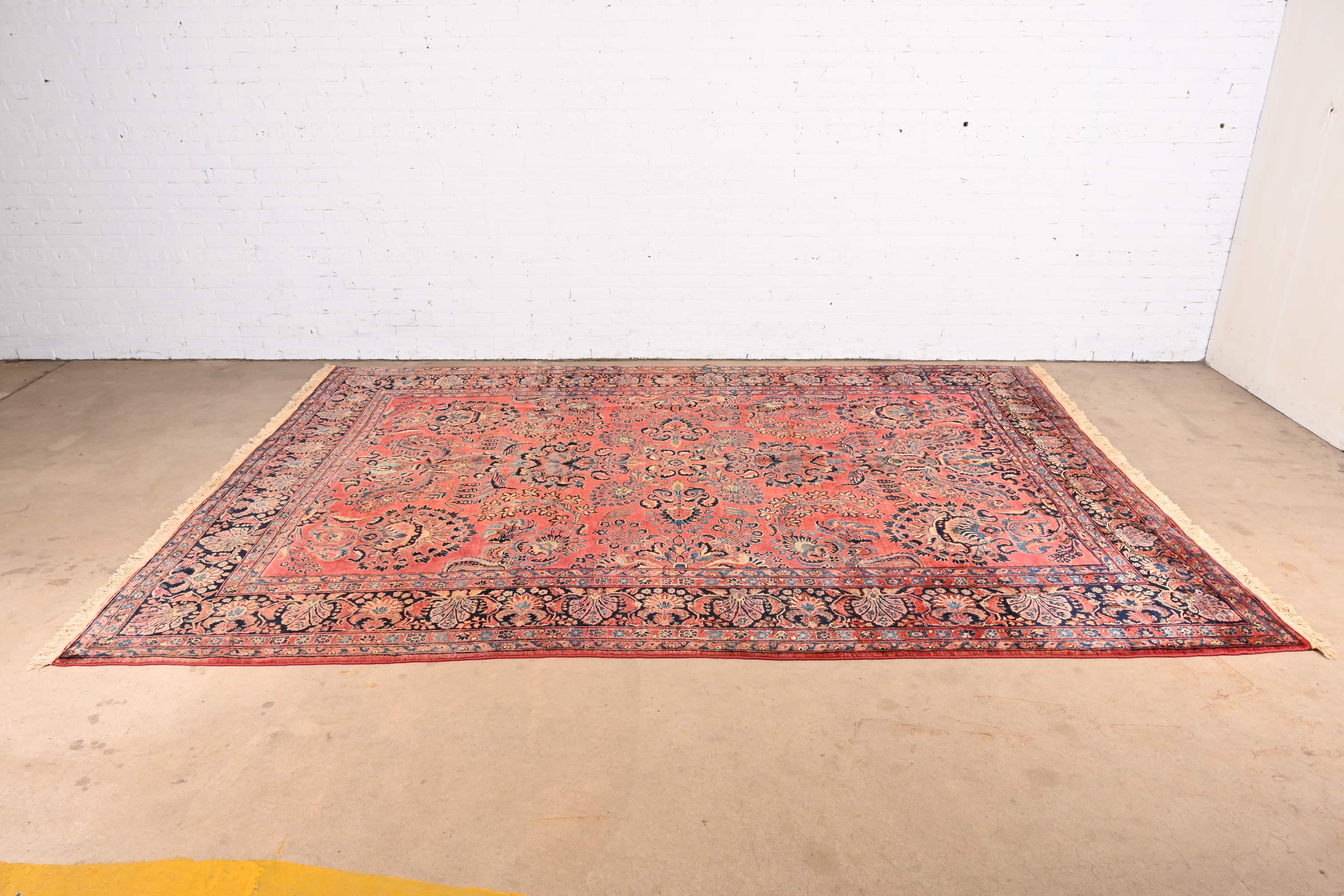 Sarouk Farahan Antique Hand-Knotted Persian Sarouk Room Size Rug, Circa 1930s For Sale