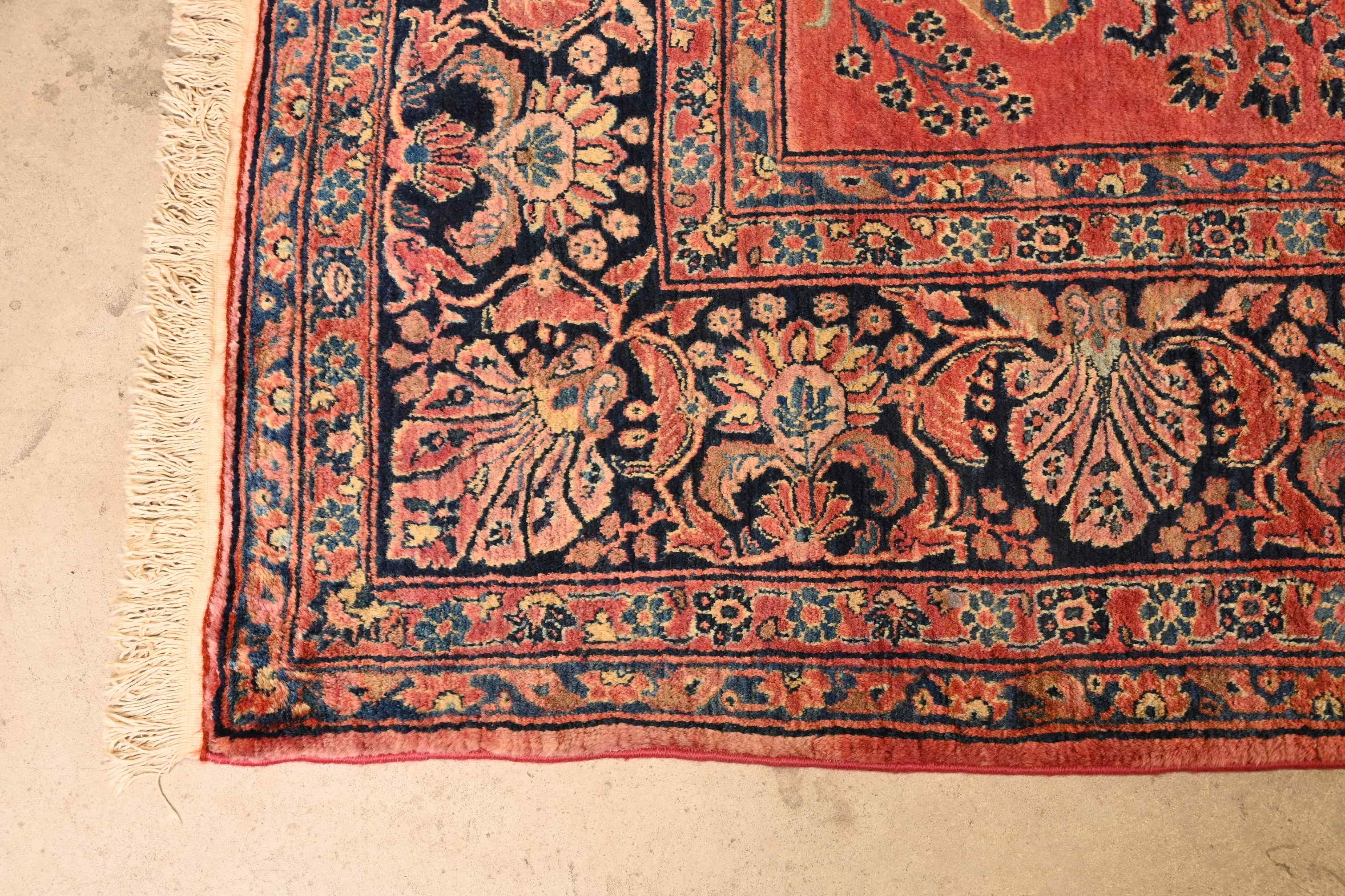 Mid-20th Century Antique Hand-Knotted Persian Sarouk Room Size Rug, Circa 1930s For Sale