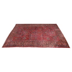 Antique Hand Knotted Persian Sarouk Room Size Rug, circa 1930s