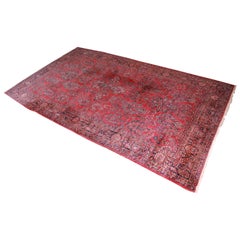 Vintage Hand Knotted Persian Sarouk Room Size Rug, circa 1930s