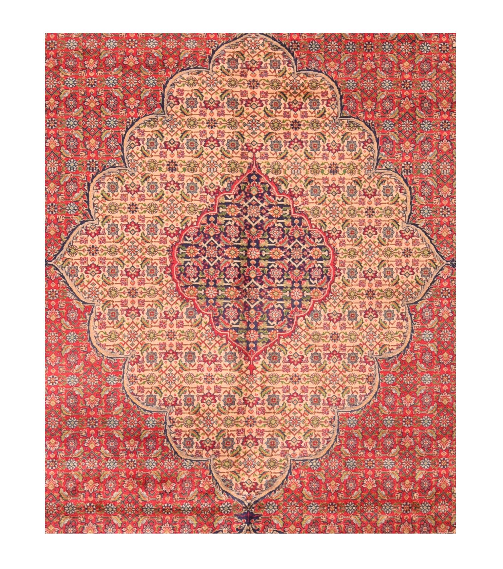 Hand-Knotted Vintage Persian Tabriz Rug 9'8'' x 12'8'' For Sale