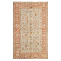 Antiquities Knots Rugs Authentic Oushak rose noué à la main