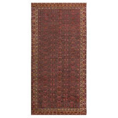 Antique Hand-Knotted Red Pomegranate Khotan Rug