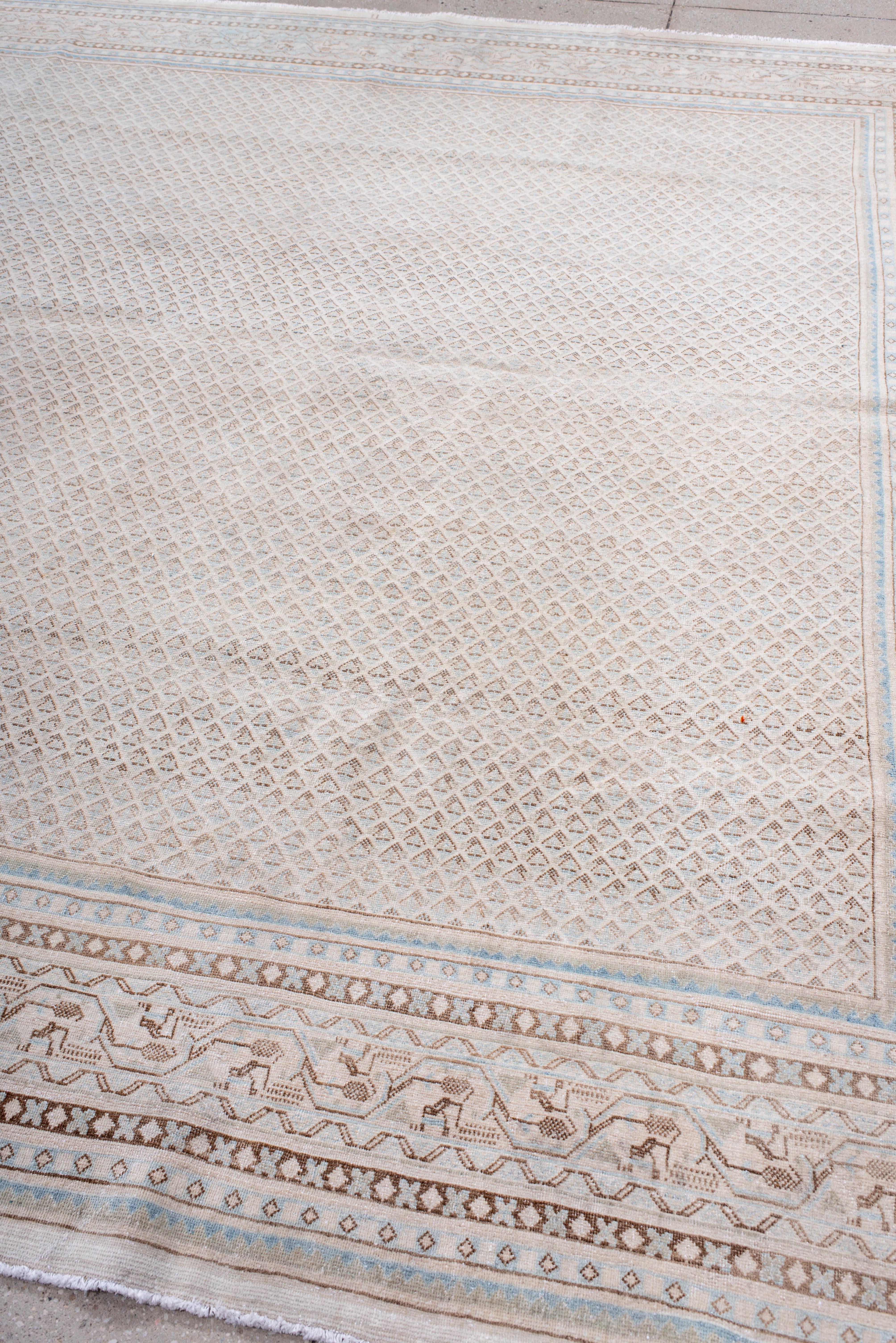 Antique Hand-Knotted Saraband Rug – Subtle Geometric Elegance For Sale 2