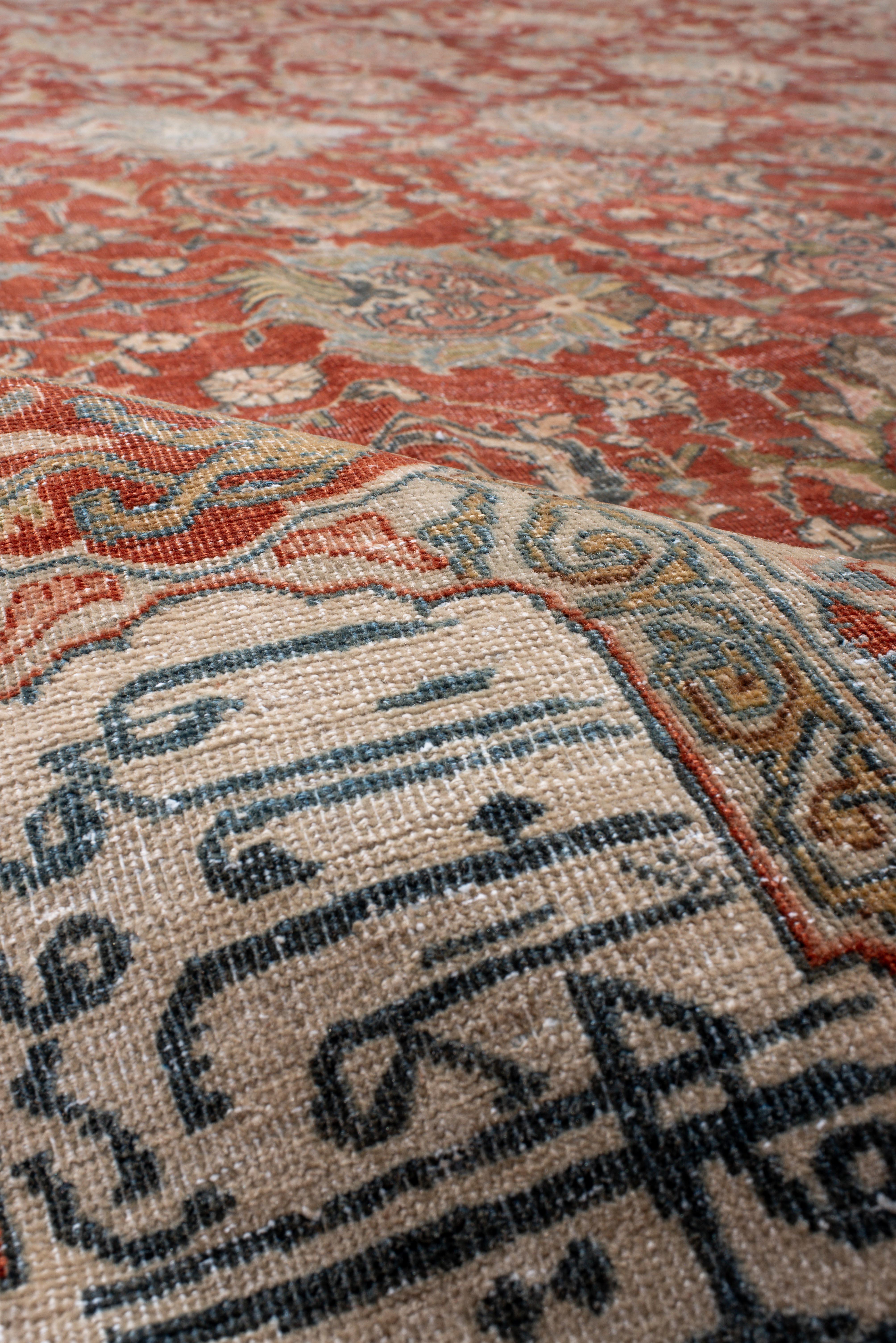 Antico tappeto Tabriz annodato a mano - Bordo calligrafico persiano In condizioni buone in vendita a New York, NY