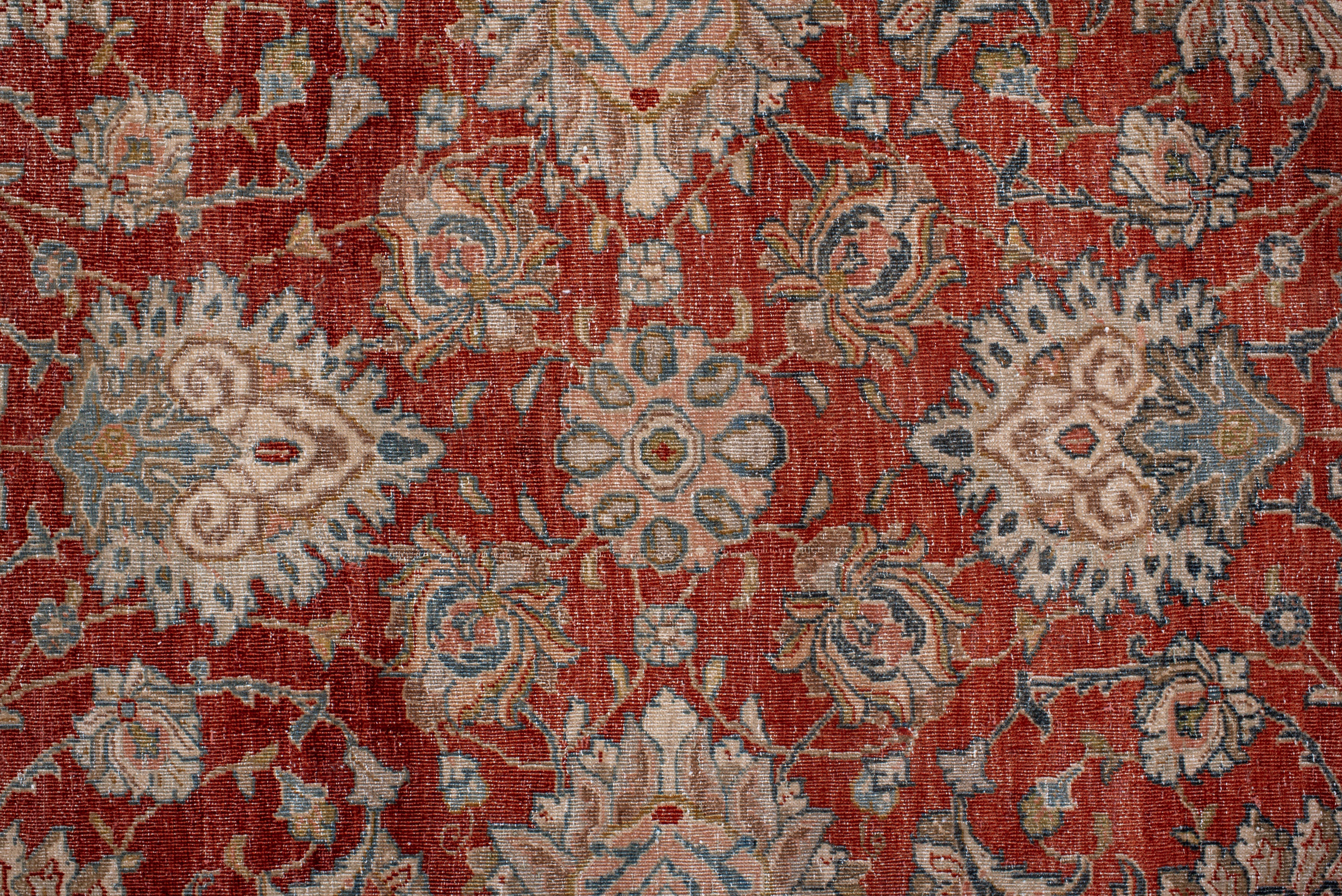 Antico tappeto Tabriz annodato a mano - Bordo calligrafico persiano in vendita 1